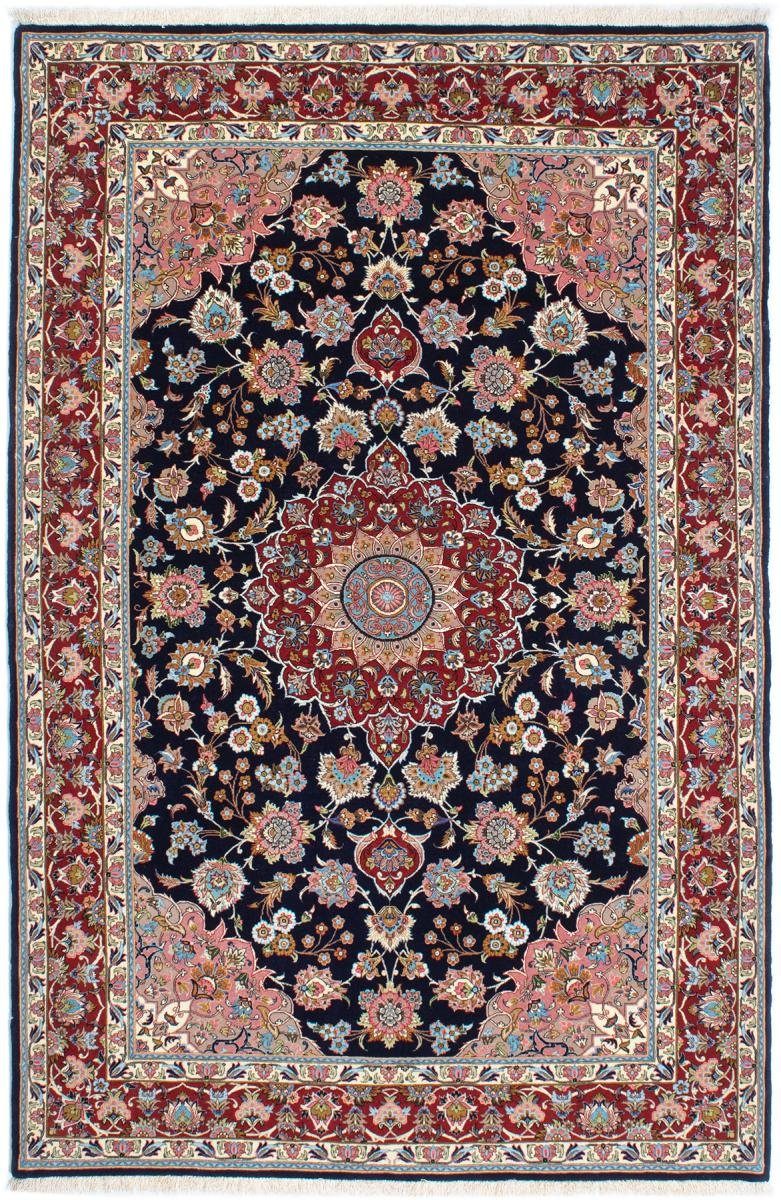 Orientteppich Isfahan Ilam Seidenkette 139x213 Handgeknüpfter Orientteppich, Nain Trading, rechteckig, Höhe: 5 mm
