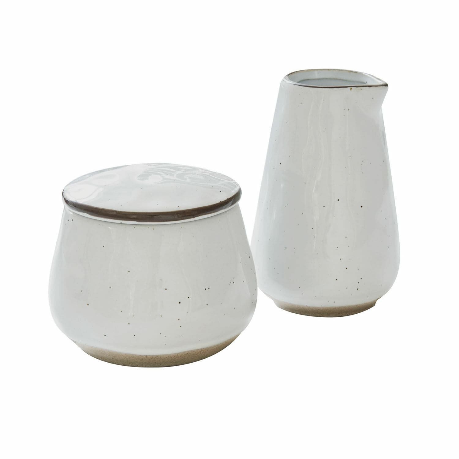 Mirabeau Geschirr-Set Zuckerdose und Milchkännchen Biarré weiß, Steinzeug
