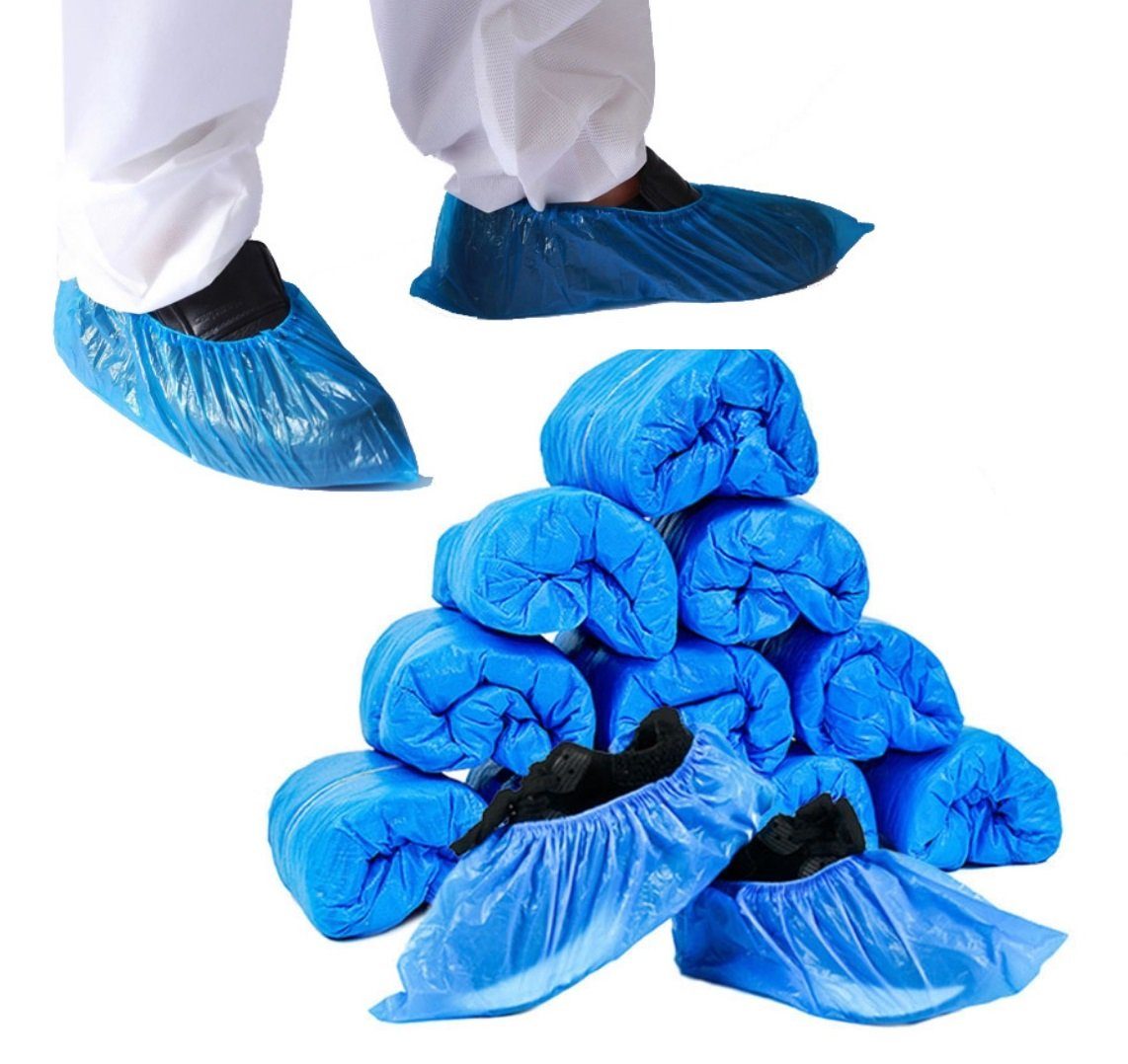 BAYLI CPE Dicker wasserdichte Einweg Material, 200 Schuh Stück Schuhüberzieher Überschuhe,