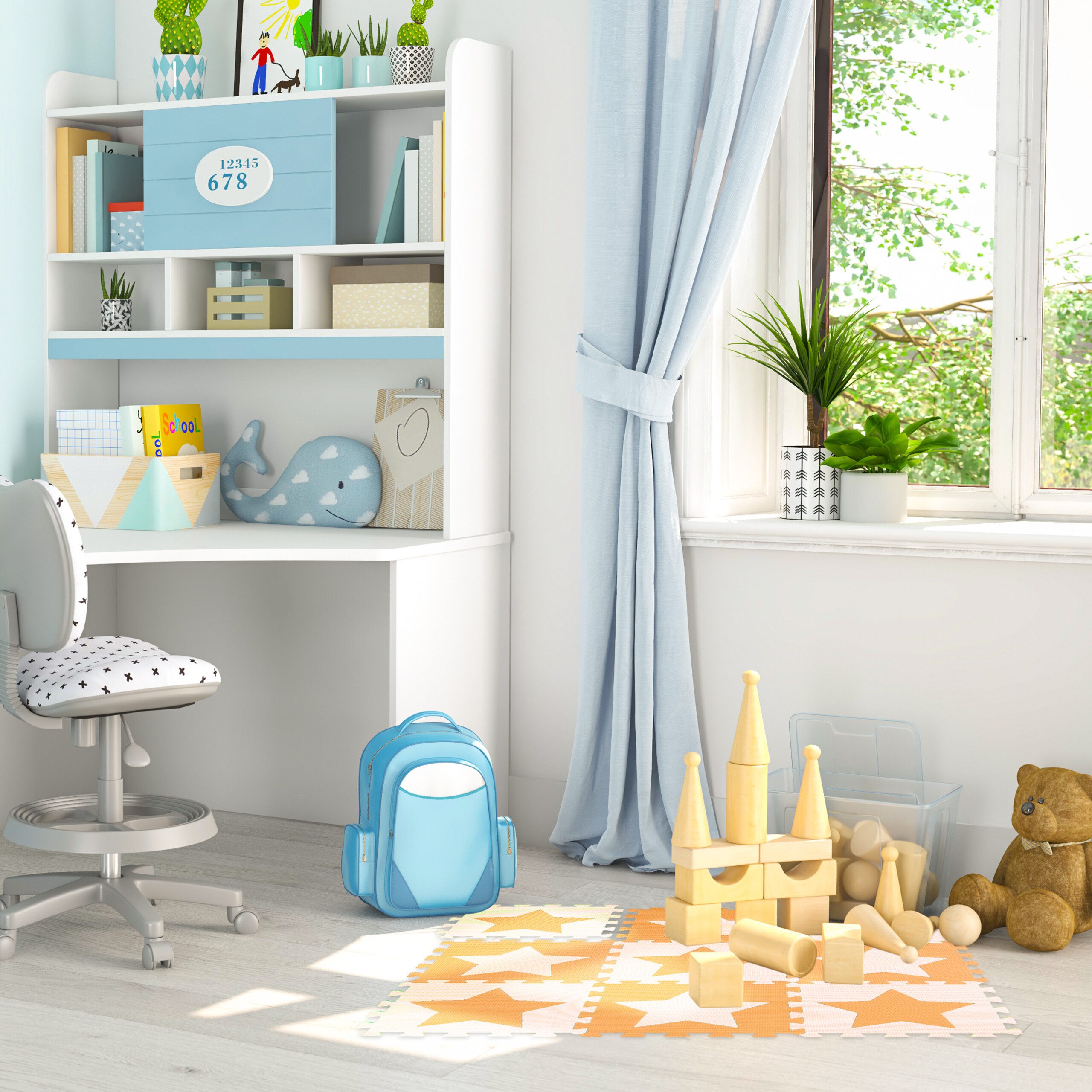 relaxdays Spielmatte Puzzlematte Sterne, Orange-Gelb günstig online kaufen