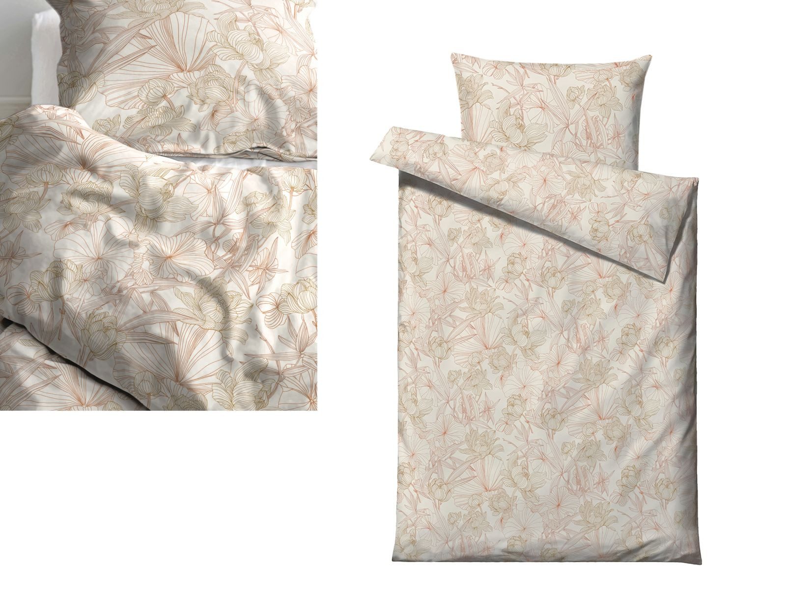 Södahl Bettwäsche Foliage, Bio-Baumwolle Satin, 2 günstig online kaufen