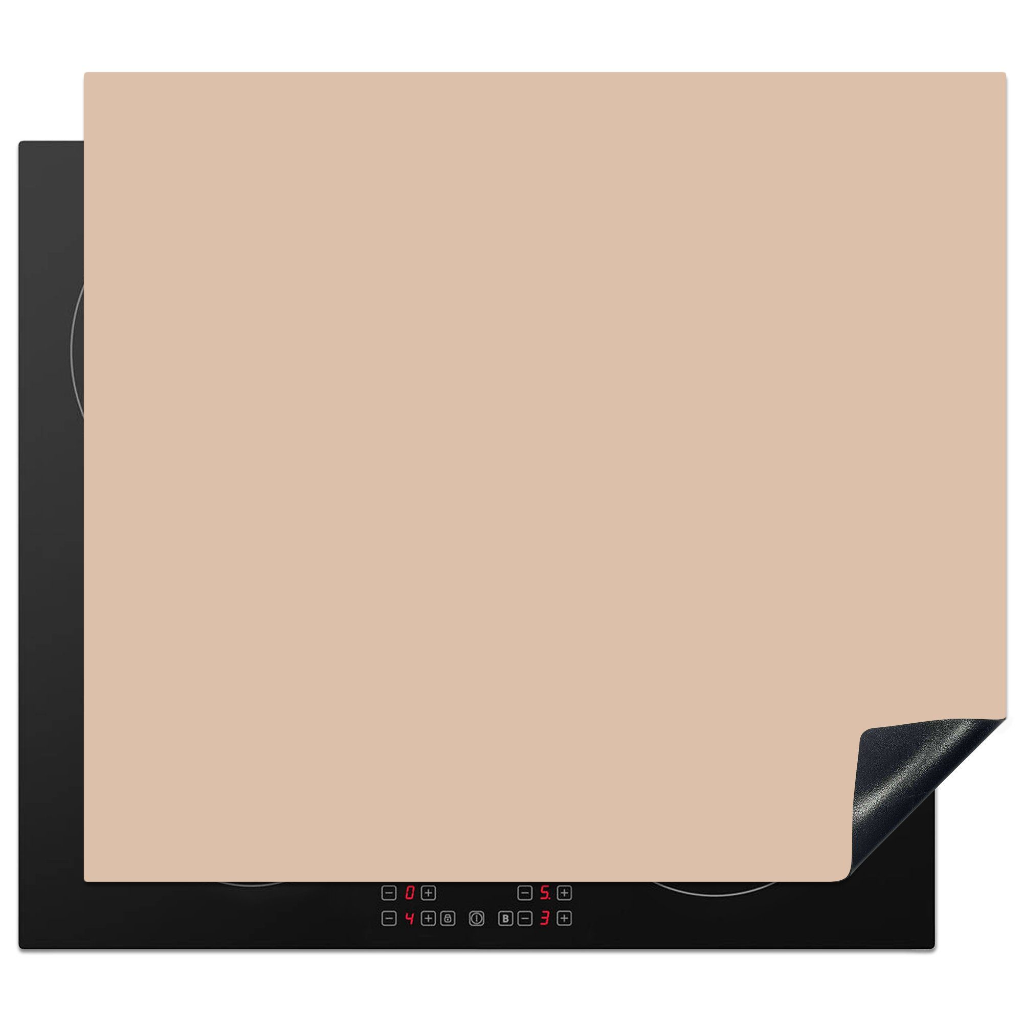 MuchoWow Herd-Abdeckplatte Beige - Farben - Unifarben, Vinyl, (1 tlg), Abdeckplatte für Ceranfeld, Herd Inductionsmatte, 57.6x51.6 cm