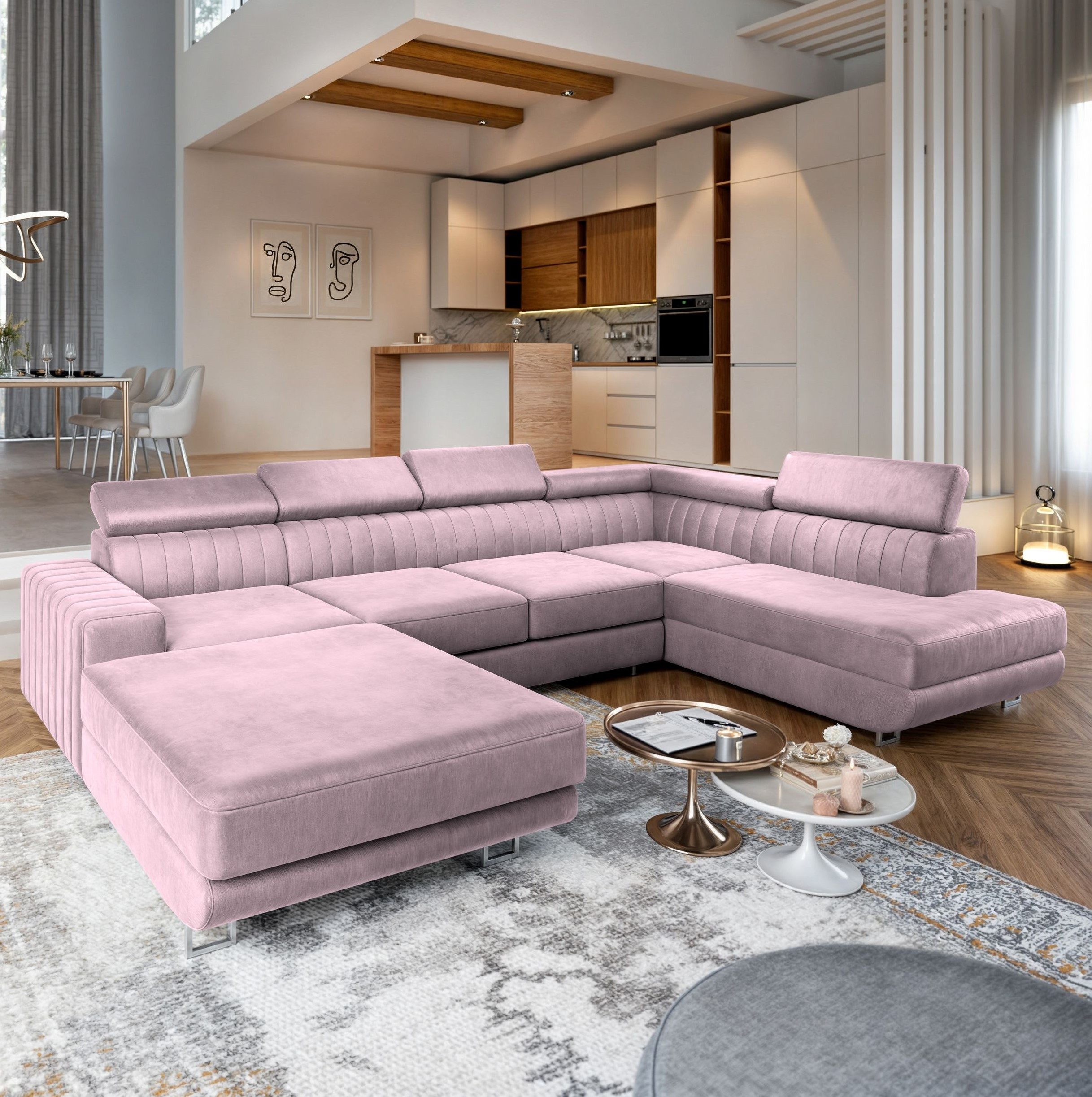 Masseno Ecksofa SIENA mit Schlaffunktion U-Form, günstig online kaufen