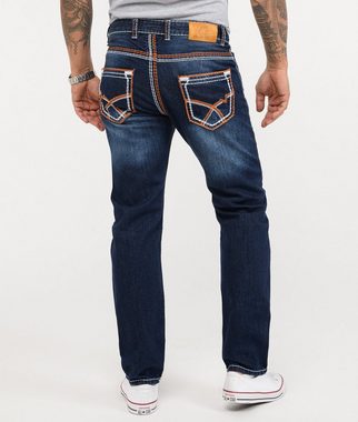 Rock Creek Straight-Jeans Herren Jeans Stonewashed Dunkelblau RC-2167