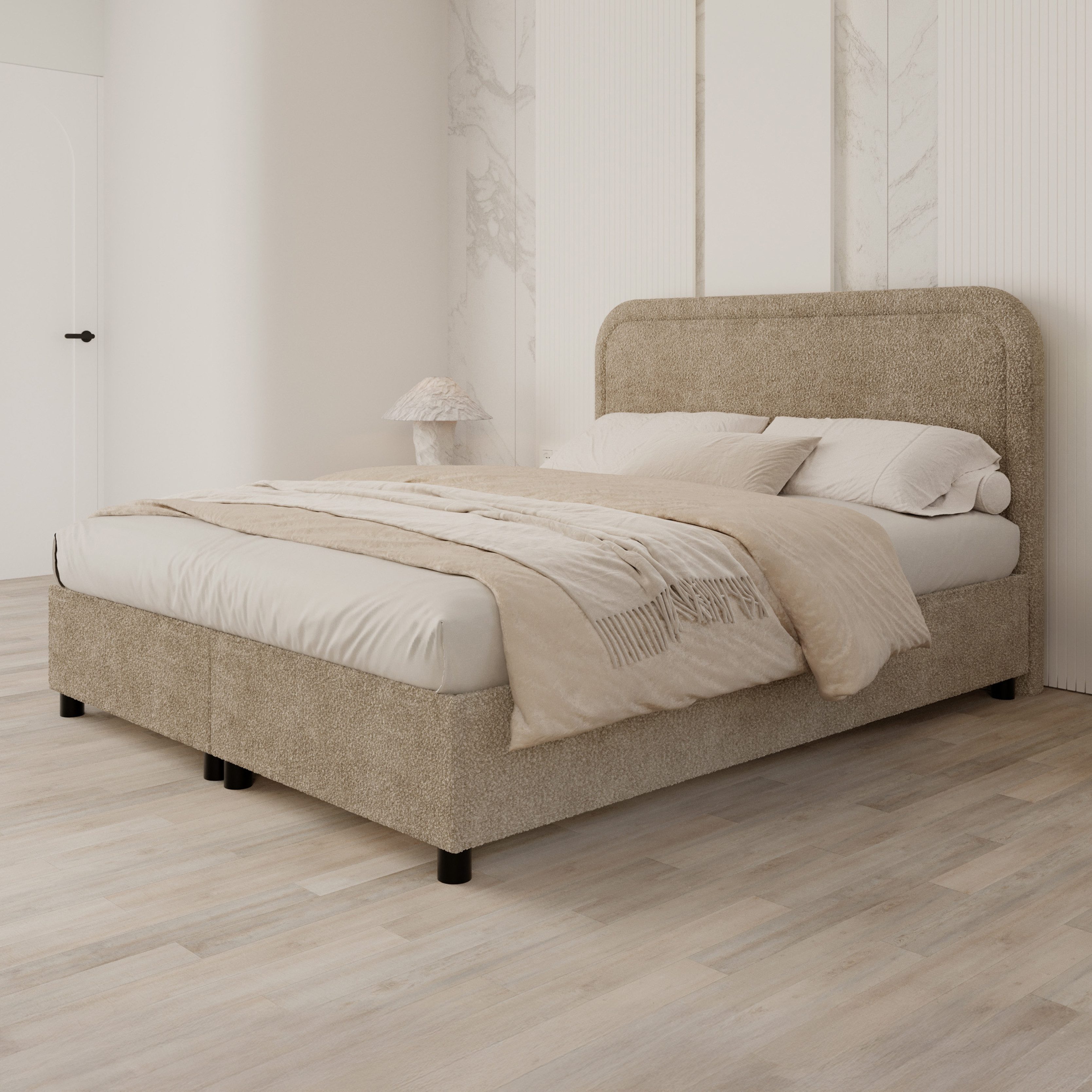 FDM Polsterbett RIPOSTO Bettgestell Bett 140x200, 160x200, 180x200 cm Cleo (verfügbar 140x200 160x200 180x200cm, Bettrahmen, Bett, mit großen gepolsterten Kopfteil, mit Bettkasten zum aufklappen), Hebbarer Metallrahmen, Bettkasten, mit/ohne Matratze