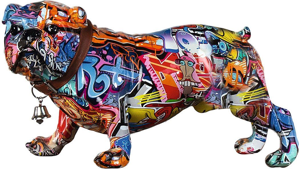 (1 x Tierfigur Maße: H.18cm B.38cm Graffiti-Design, Gilde x by Mops St), Casablanca Halsband mit