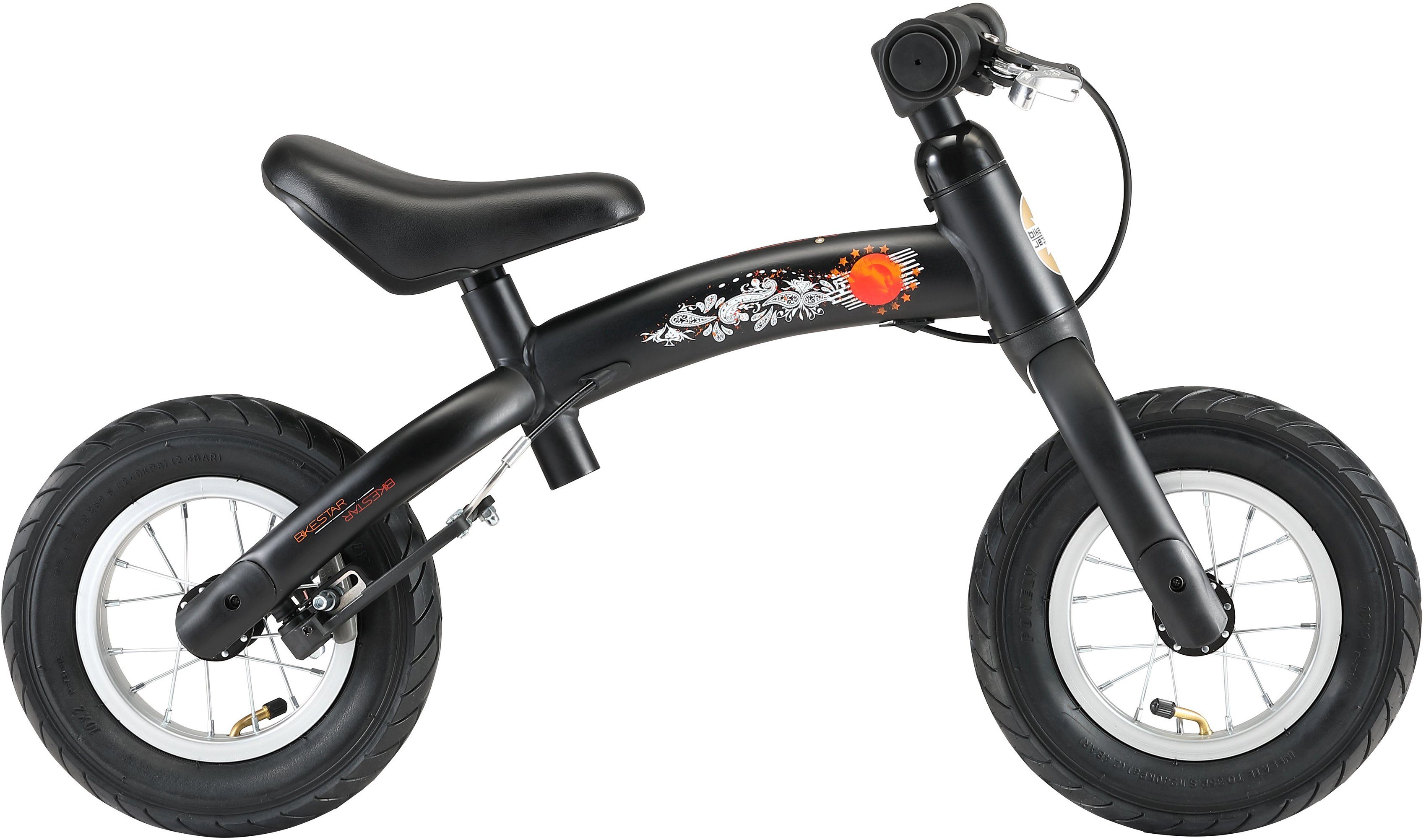 Bikestar Laufrad BIKESTAR 2 Zoll ab schwarz Flex 10 Kinderlaufrad Jahre 10 Zoll