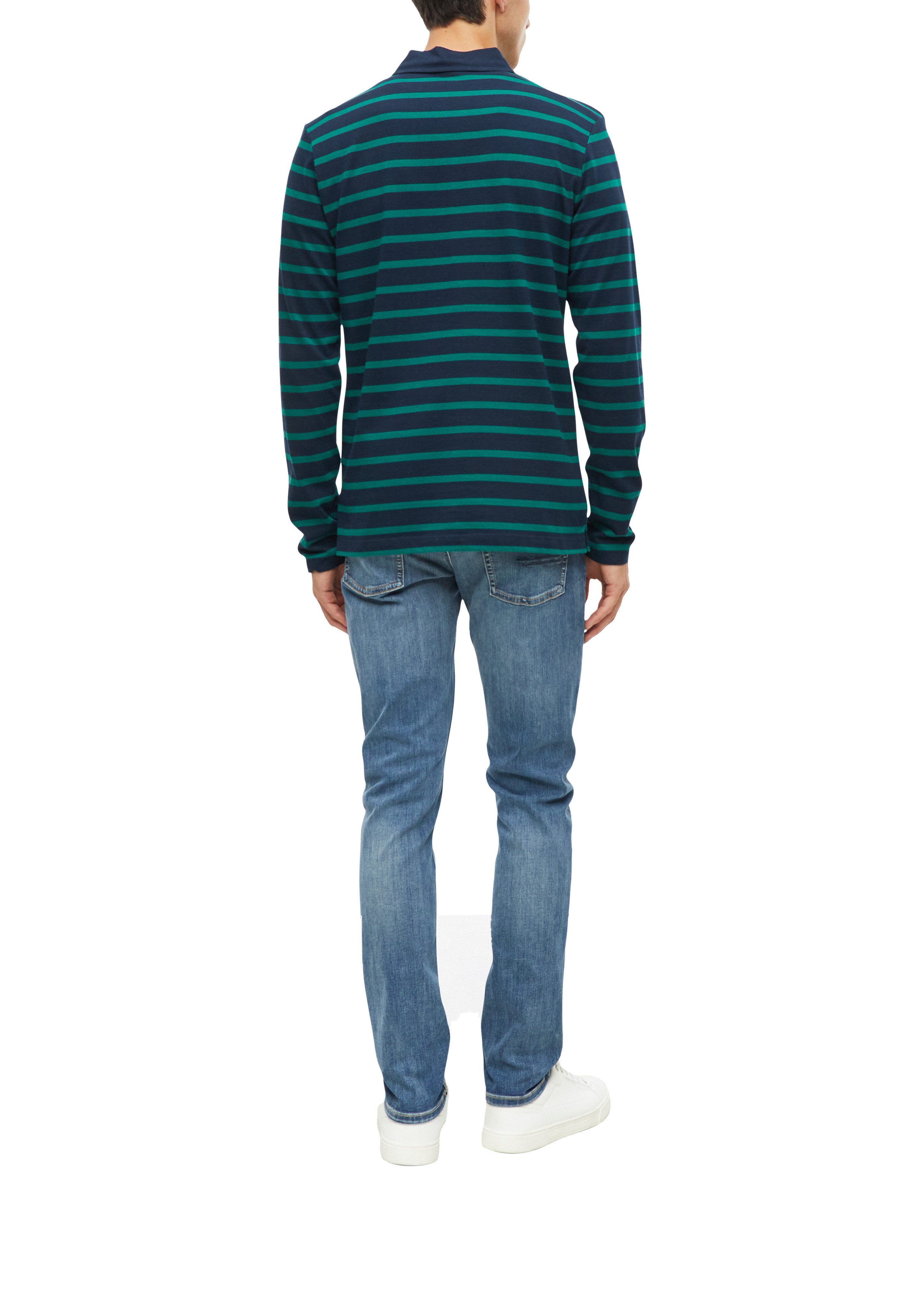 s.Oliver Langarm-Poloshirt im Streifen-Look / Baumwolle – Bild 4 von 4