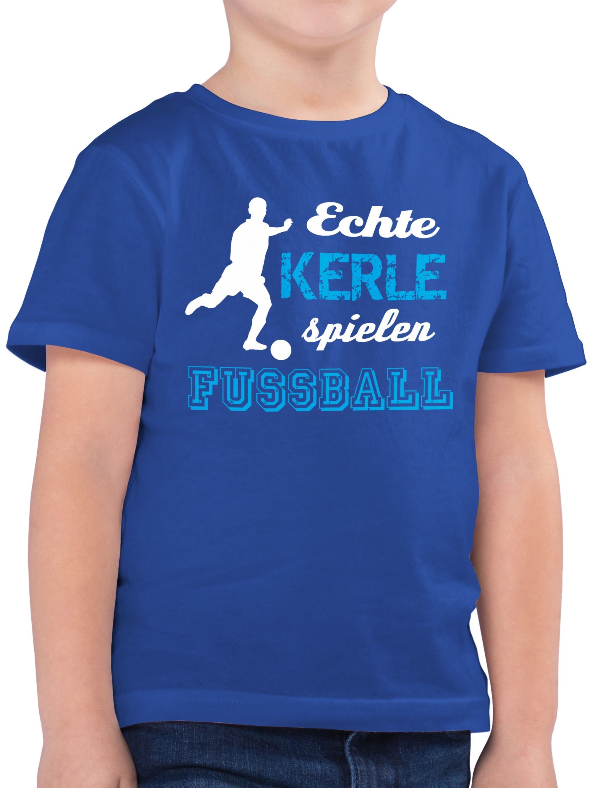 Shirtracer T-Shirt Echte Kerle spielen Fußball Kinder Sport Kleidung 2 Royalblau