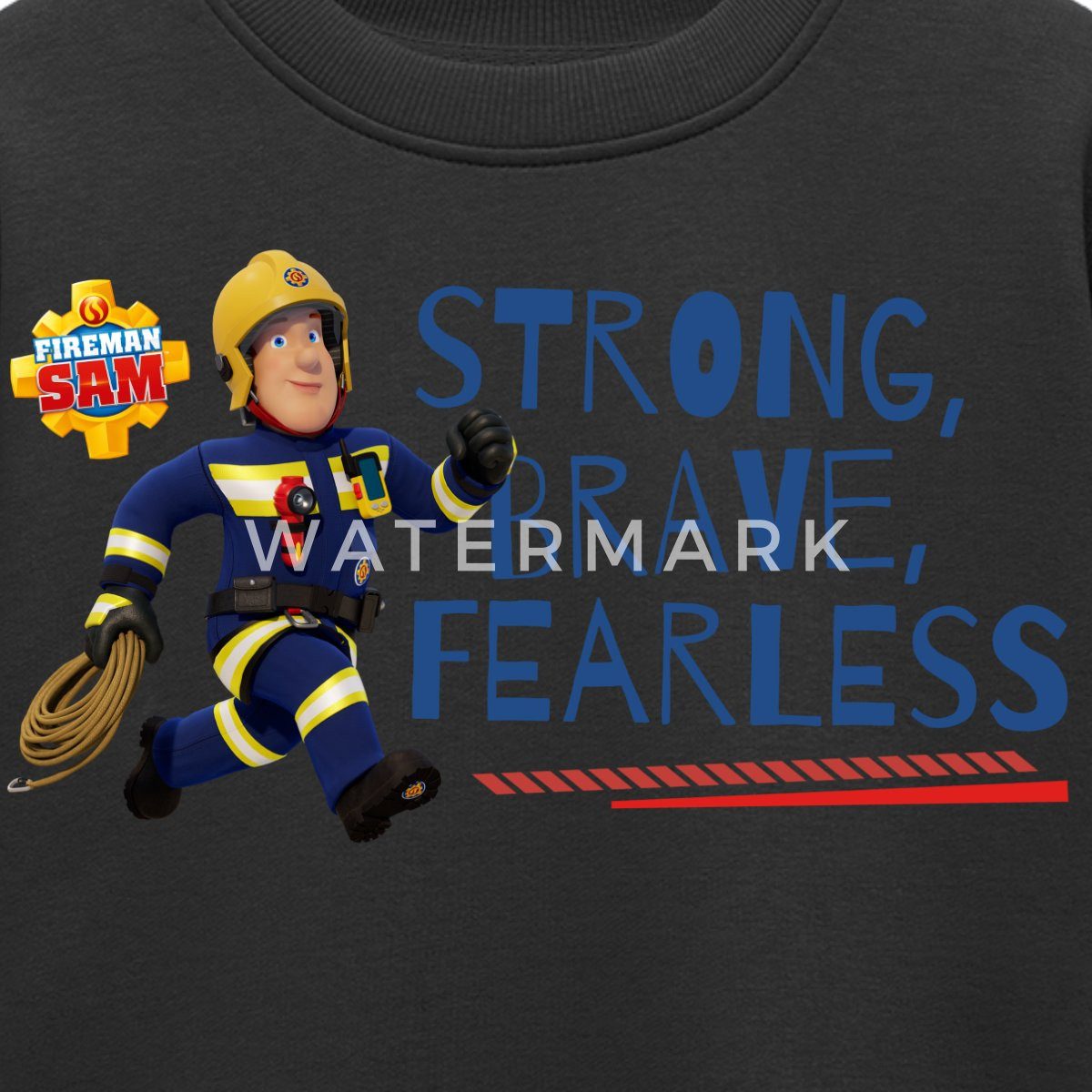 Spreadshirt Sweatshirt Feuerwehrmann Sam™ Strong, Brave, Fearless Kinder Premium Pullover (1-tlg)