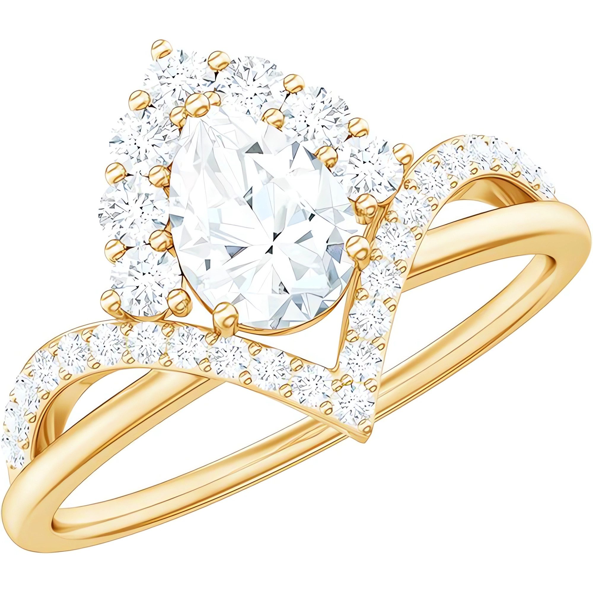 Jumpeak Diamantring Ring Frauen, Labordiamant 1.5 Karat, Wassertropfenförmiger Diamant, Geschenk für Frau, Diamantring, IGI, Ring Gold Damen 585 Echtgold