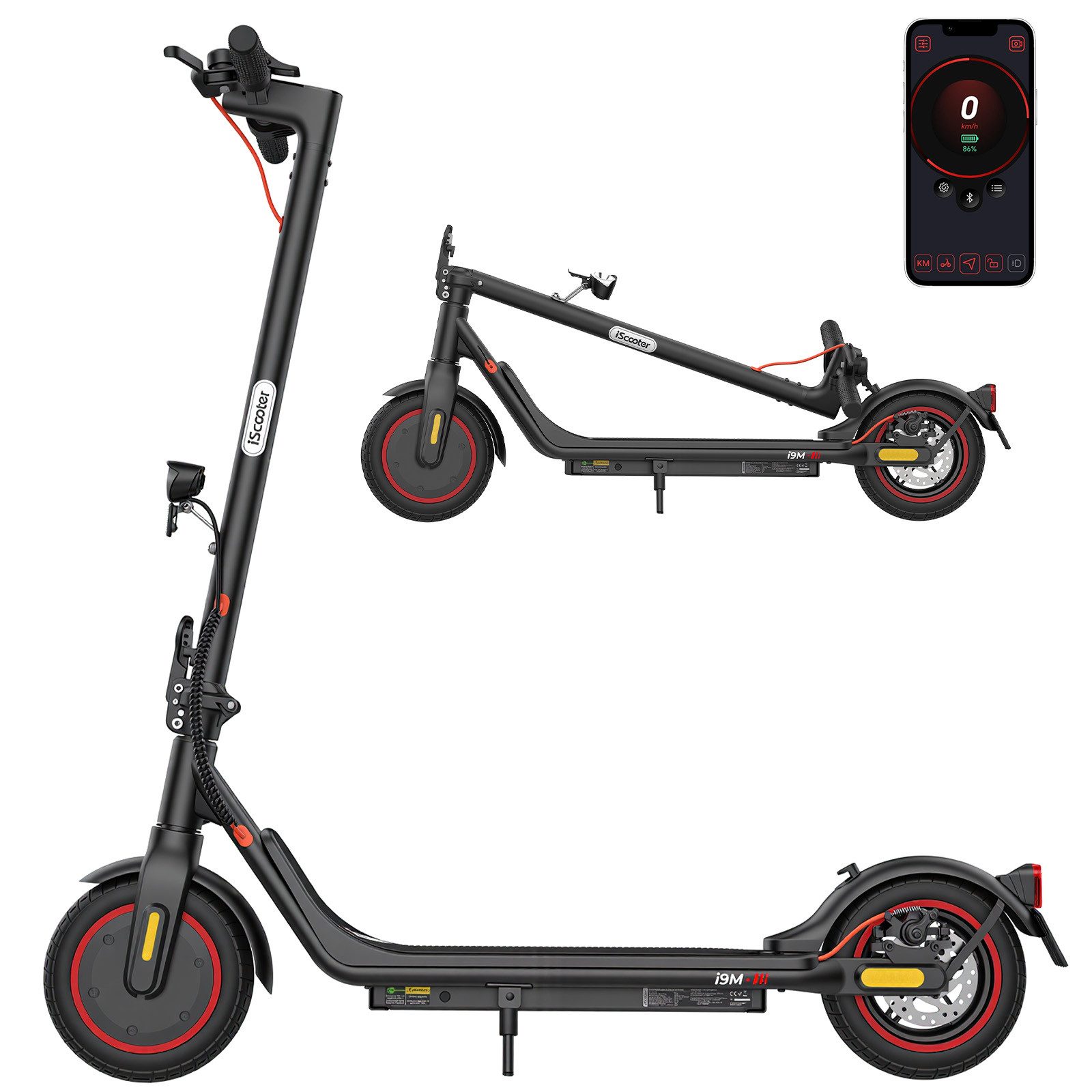 iscooter E-Scooter mit Straßenzulassung 10 Zoll Luftreifen,500W, (1 tlg), Nehmen Sie es mit ins Büro, in die U-Bahn usw