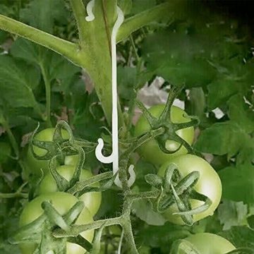 KIKI 200 Stück Tomatenständer J Haken Pflanzenständer Halter-Pflanzenclip Gartengerätehalter