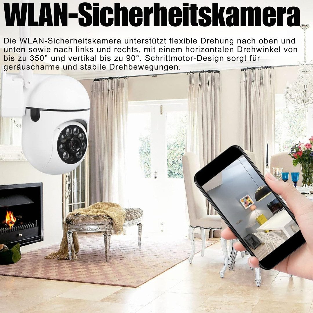 Diyarts Video-Babyphone, WLAN-Überwachungskamera, 1080P-HD, 360°-Sicht, Zwei-Wege-Audio & Vollfarb-Nachtsicht