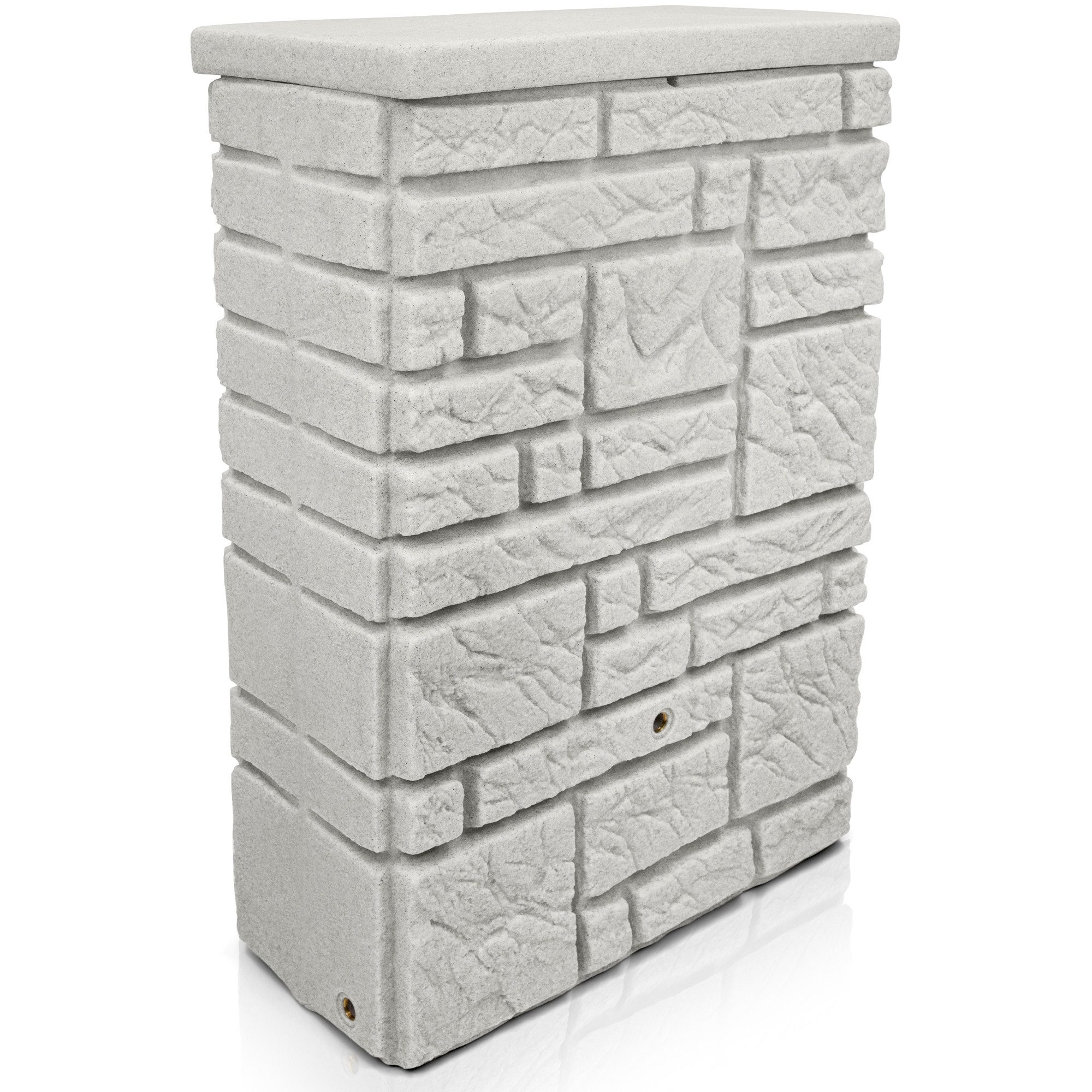 YourCasa Regentonne RMU300 StoneRain 300Liter, Steinoptik, Frostsicher, Metallgewinde, 80x40x118 cm,Deckel