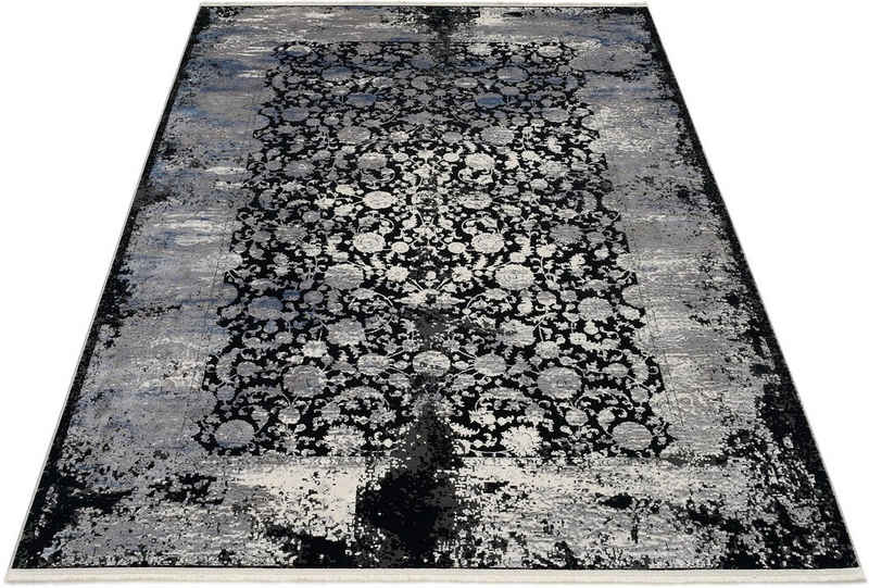 Teppich COLORADO FLOWER, Musterring, rechteckig, Höhe: 5 mm, exclusive MUSTERRING DELUXE COLLECTION hochwertig gekettelt Fransen