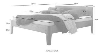 HASENA Bettgestell Lisiano, Massivholzbett, Komforthöhe, Fußhöhe 30cm