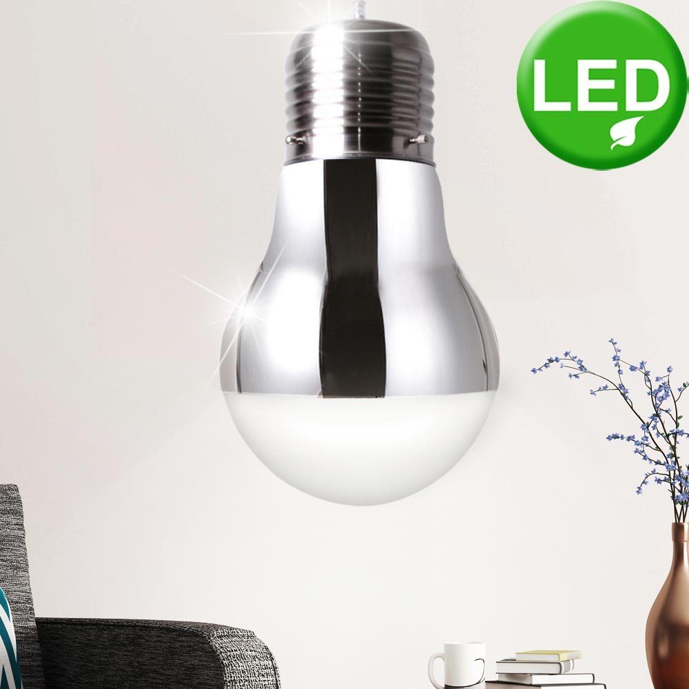 etc-shop LED Pendelleuchte, Leuchtmittel inklusive, Warmweiß, Design Pendel Decken Leuchte Wohn Zimmer Glas Glühbirne Hänge Lampe im