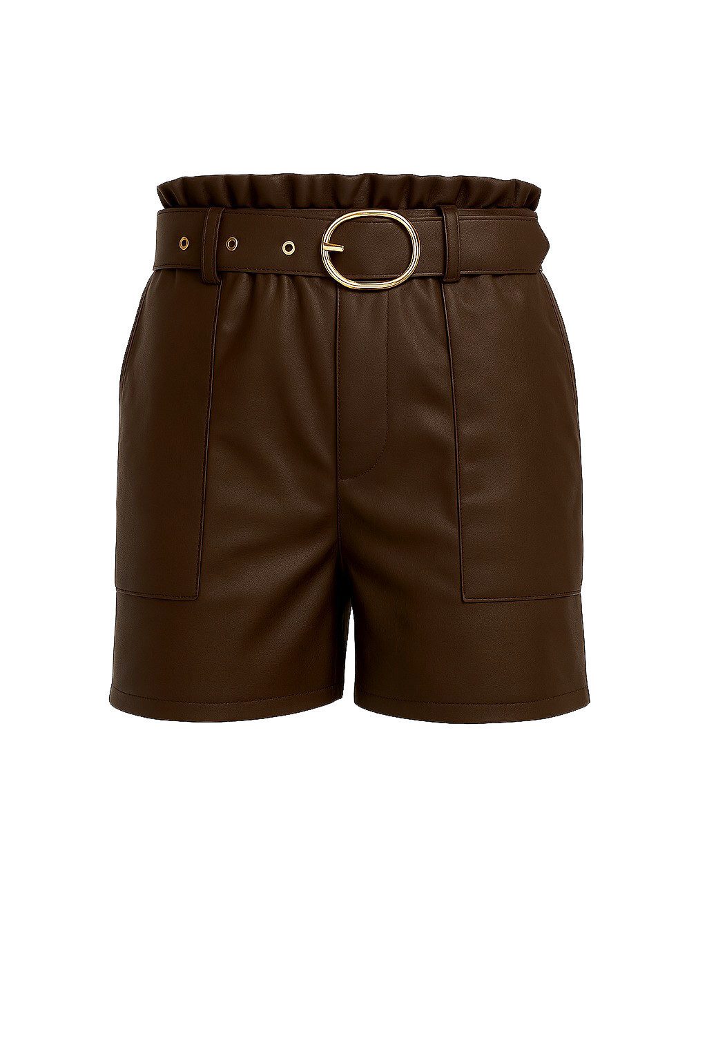 Mississhop Lederimitathose Damen Shorts aus Kunstleder mit Gürtel M.402 günstig online kaufen