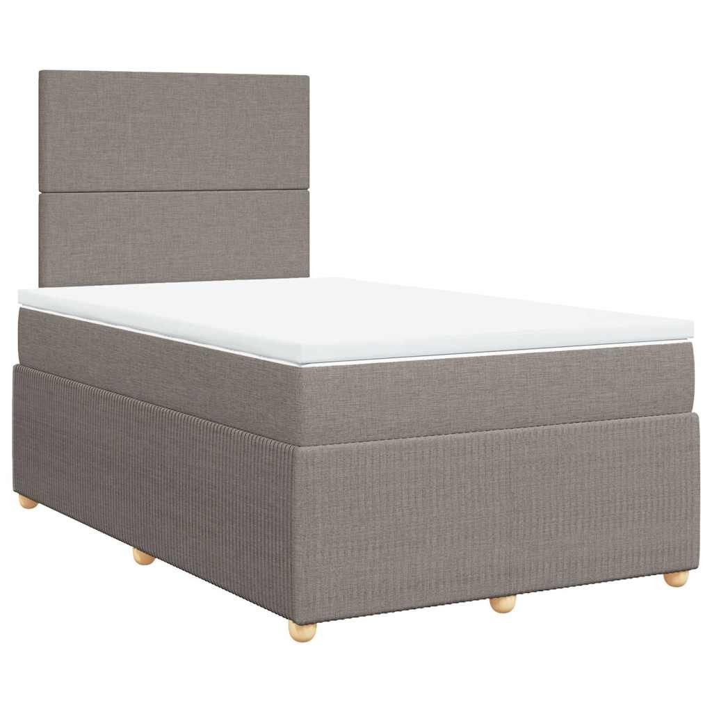 vidaXL Bett Boxspringbett mit Matratze Taupe 120x200 cm Stoff