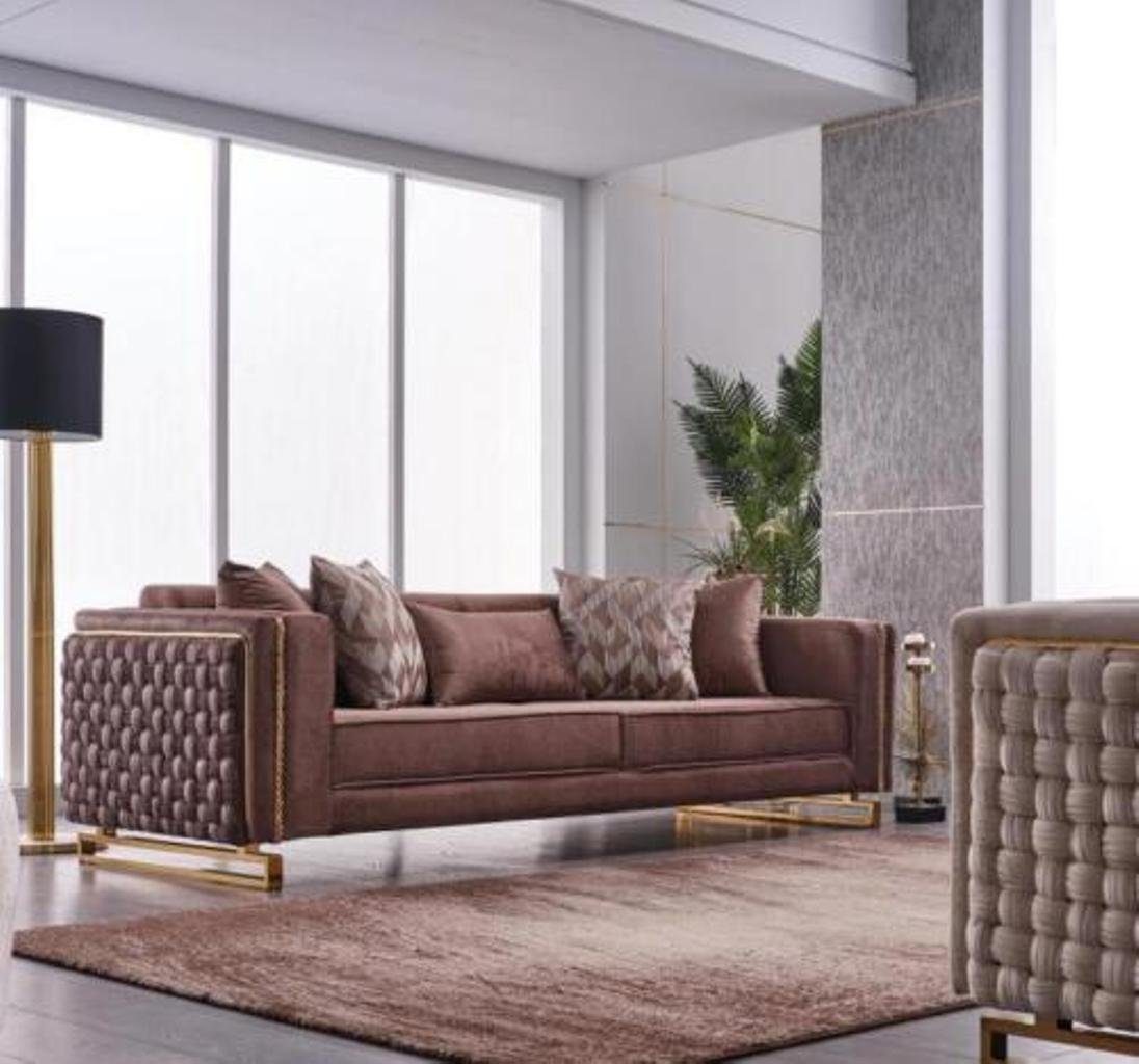 JVmoebel 3-Sitzer Sofa Couch 3 Sitzer Braun Dreisitzer chesterfield Sofas Couchen, 1 Teile, Made in Europa