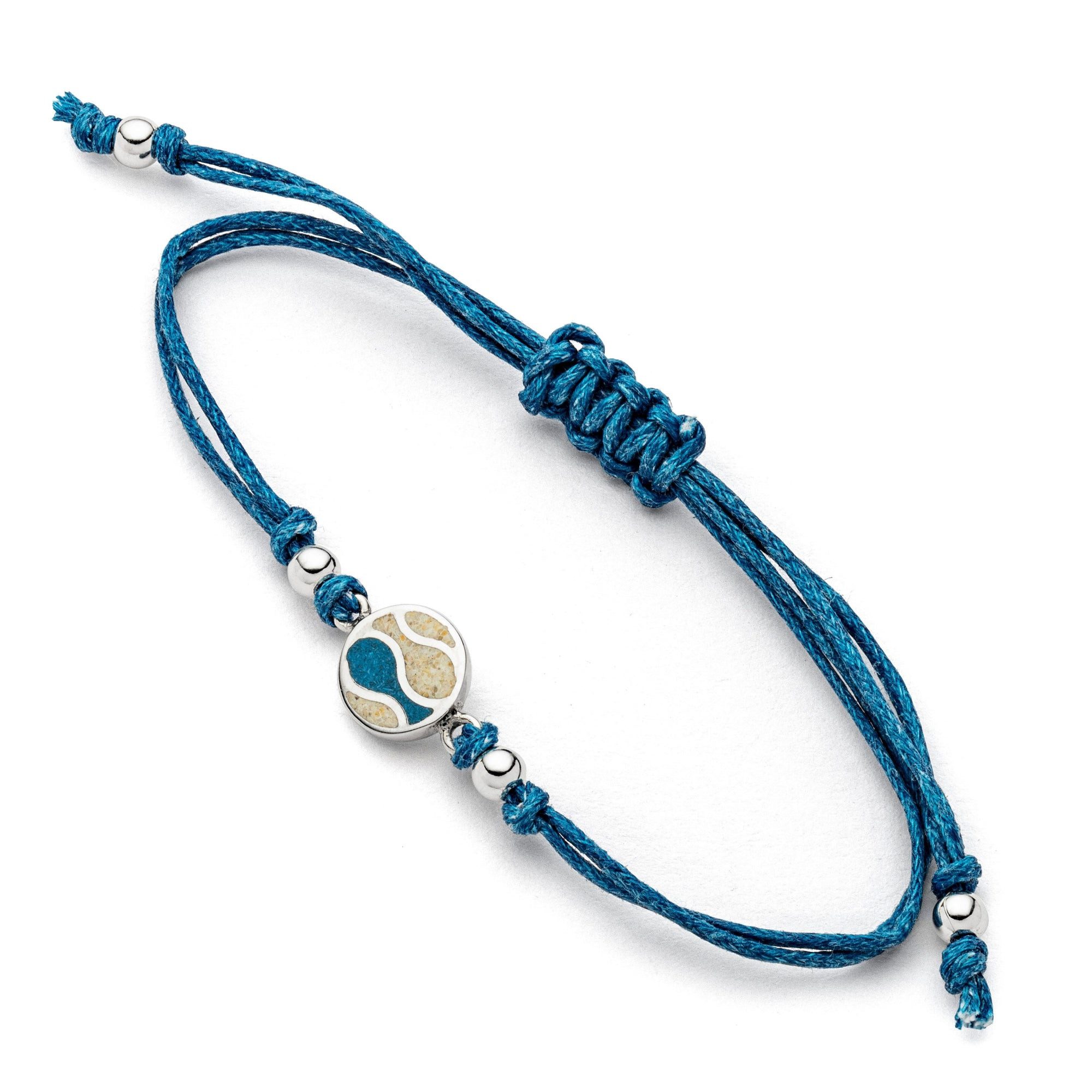 DUR Armband DUR Schmuck: Cotton-Armband, "Strandwellen" mit Strandsand und blauem