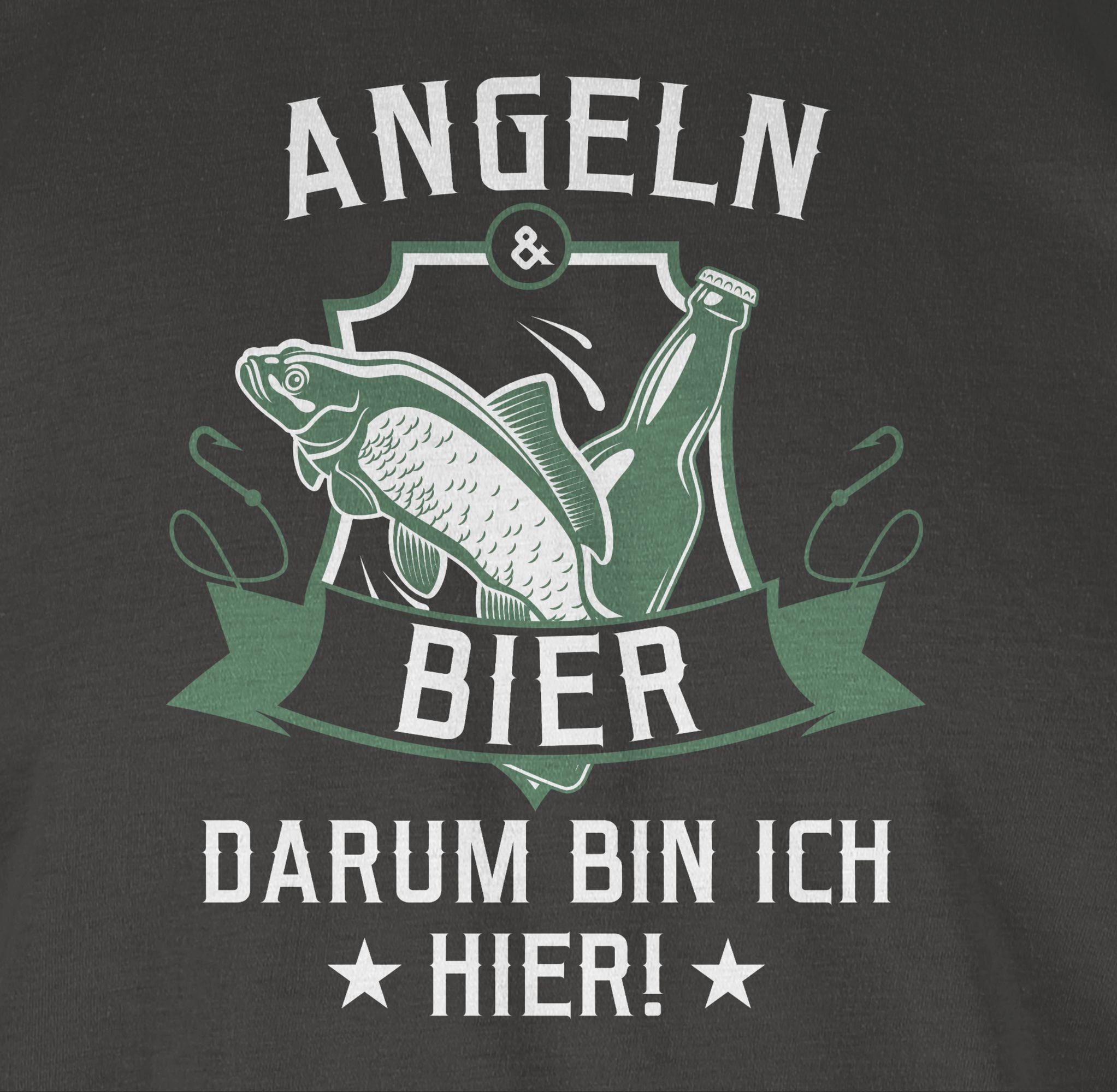 Geschenke Angeln 2 Angler und Dunkelgrau Shirtracer Bier T-Shirt