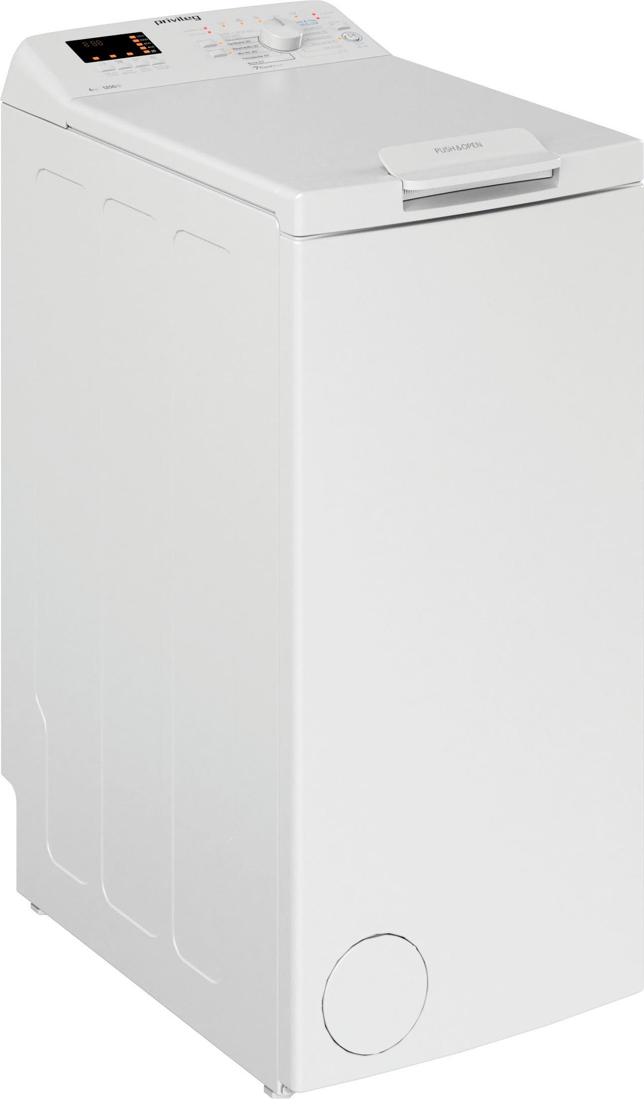 Privileg Waschmaschine Toplader PWT C S6245E, 6 kg, 1200 U/min, Turn&Go, Rapid Wash, Mix 45 min. bei voller Beladung, extra Spülen