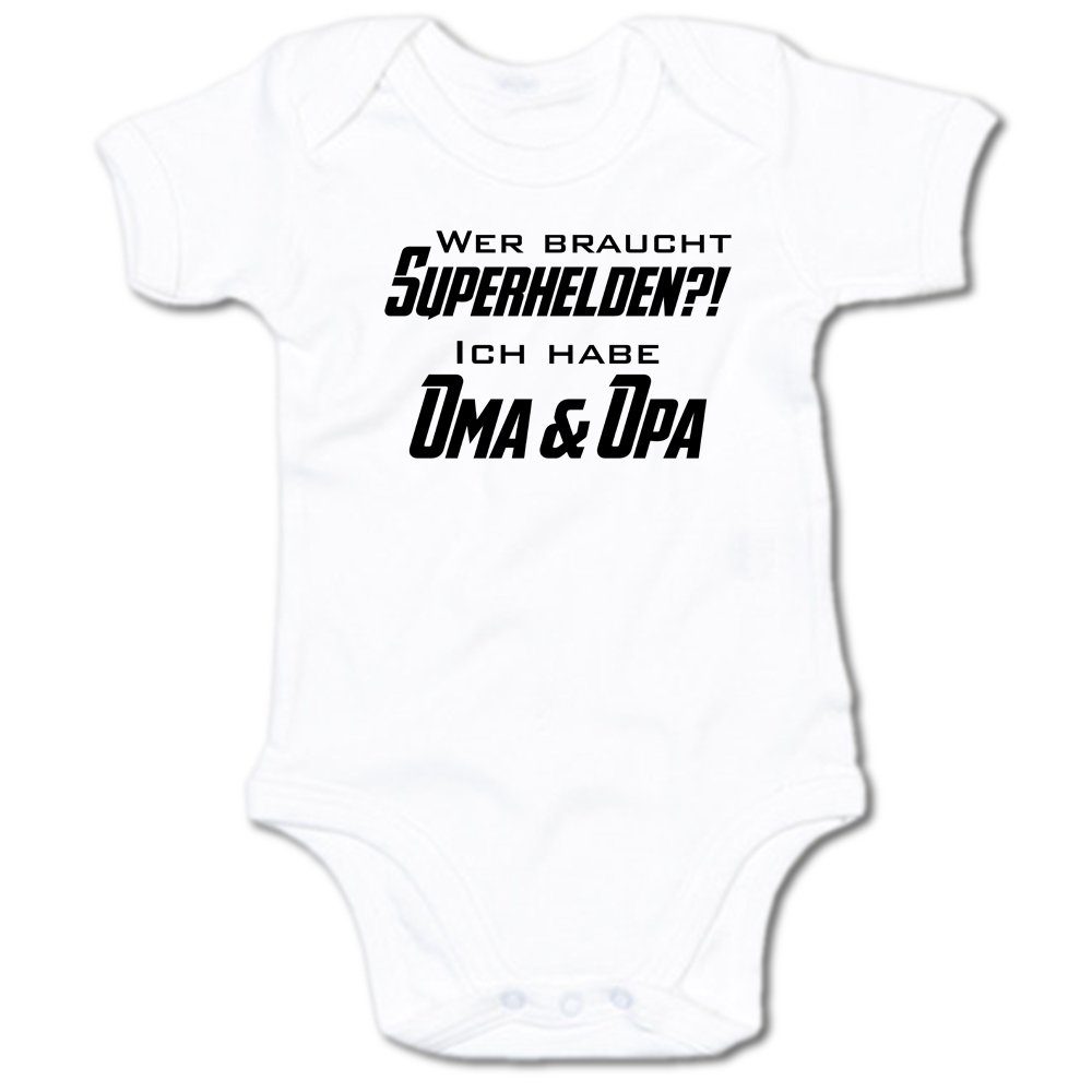 G-graphics Kurzarmbody »Baby Body - Wer braucht Superhelden?! Ich habe Oma  & Opa« mit Spruch / Sprüche • Babykleidung • Geschenk zur Geburt / Taufe /  Babyshower / Babyparty • Strampler online kaufen | OTTO