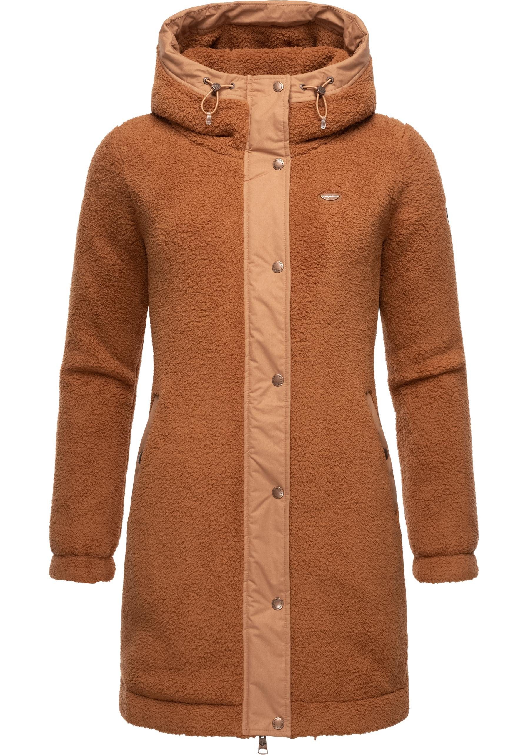 Ragwear Outdoorjacke Cousy flauschige Übergangsjacke mit Teddyfell und Kapuze
