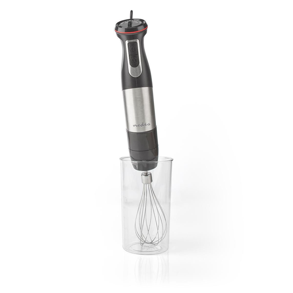 Nedis Stabmixer KAHB400CAL, 800 W, Edelstahlklinge, variable Geschwindigkeit, Turbo-Funktion für Mixen