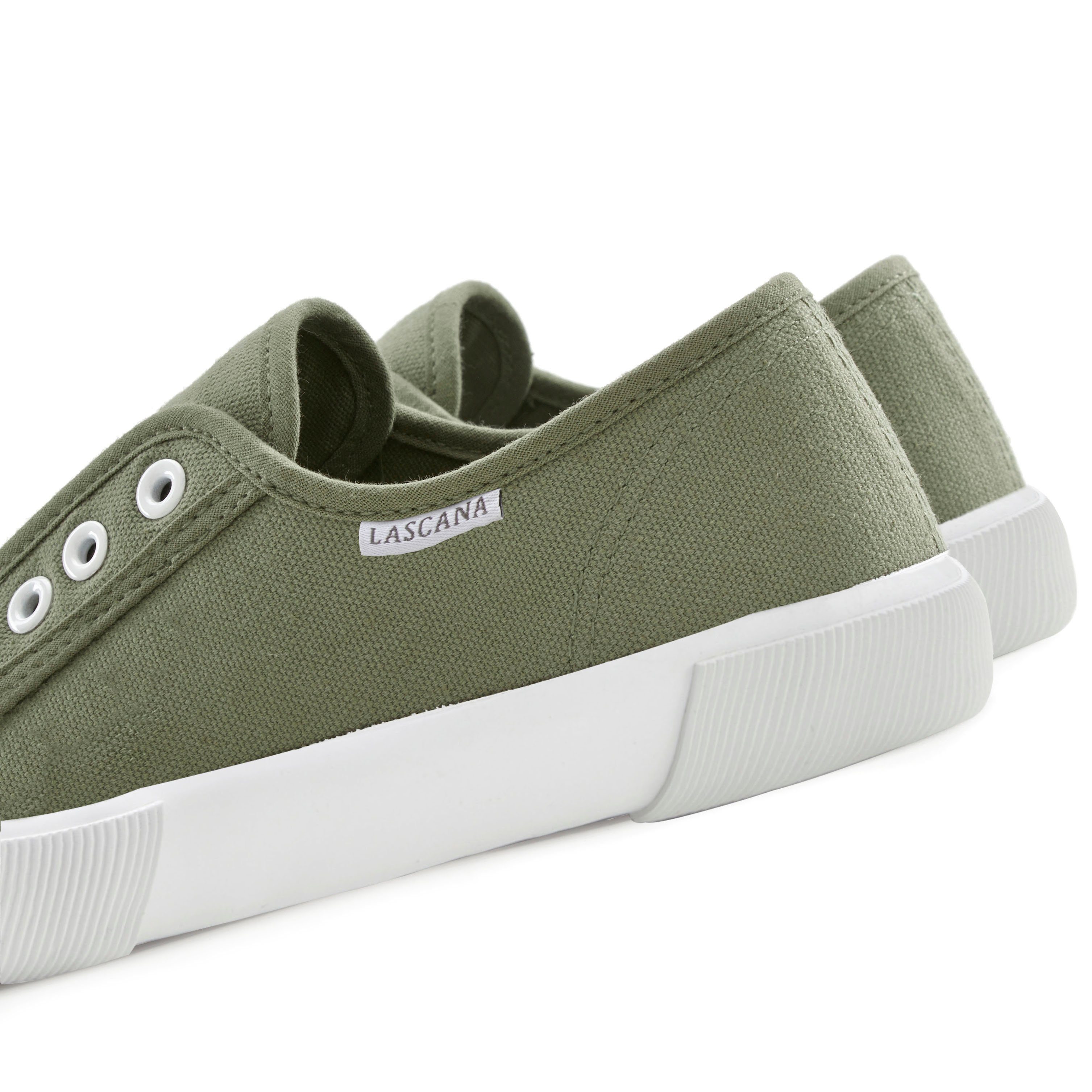 LASCANA Slip-On-Sneaker, Sneaker Slipper, Halbschuh bequem zum Reinschlüpfen VEGAN