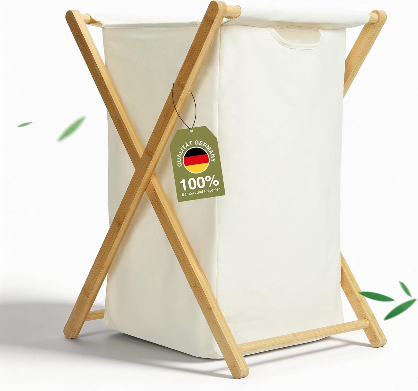 Zedelmaier Wäschekorb aus Bambus, Wäschesammler mit Fächern, Wäschesortierer Holz (1 St), mit 66 Liter pro Stück, für Badezimmer Schlafzimme Waschküche