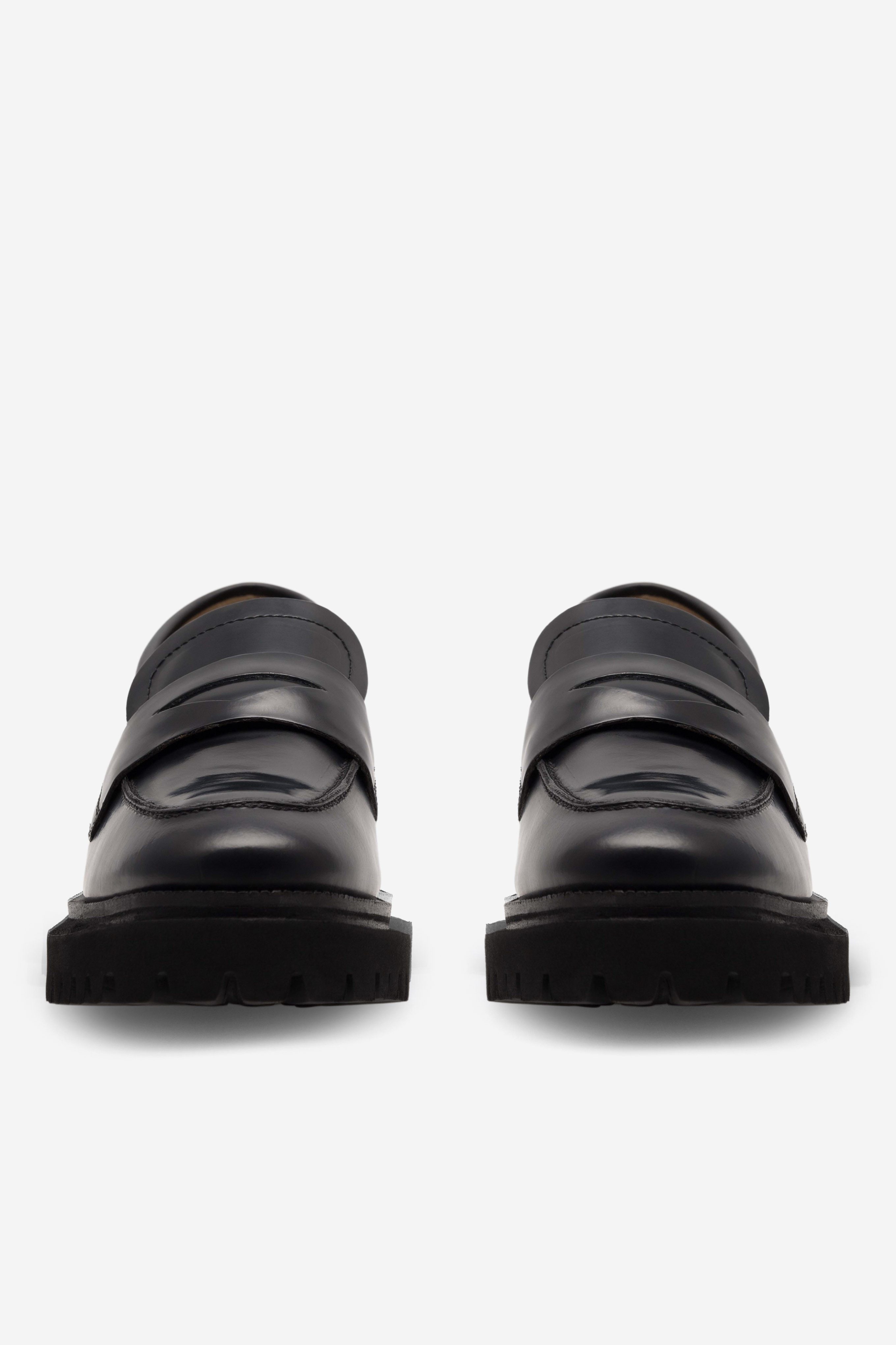 GINO ROSSI Gino Rossi FELIX‑222479 – Damen-Leder-Mokassins Schwarz Slipper Erhöhte Sohle, klassisch, bequem