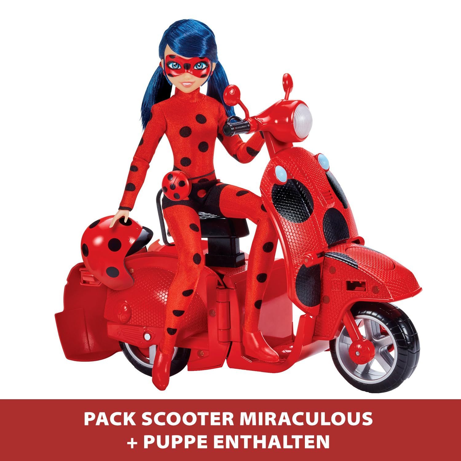 Playmates Toys Puppenroller Bandai Miraculous Ladybug Switch 'N Go Scooter mit 26 cm Puppe P50668