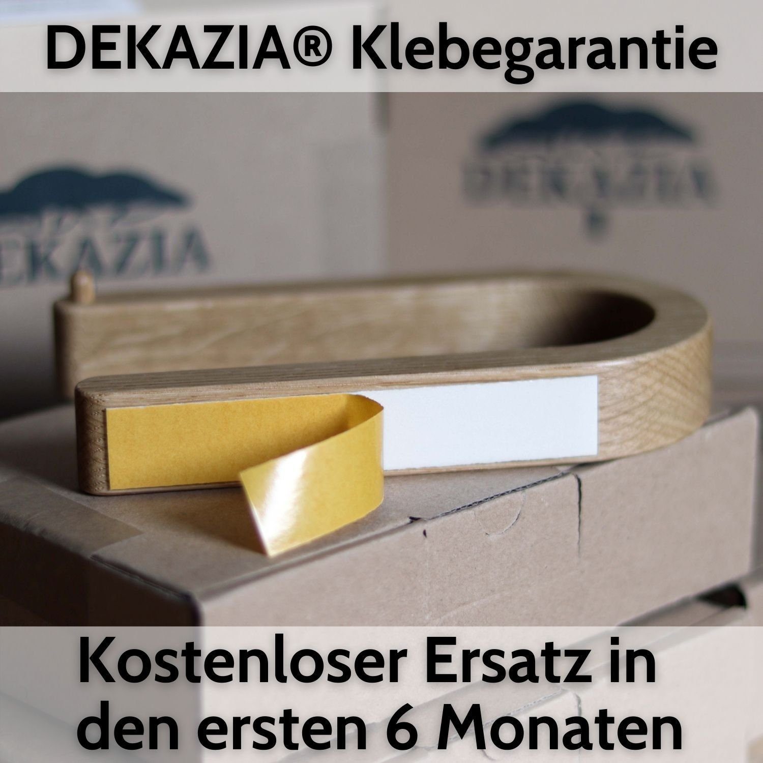 DEKAZIA Toilettenpapierhalter ohne Bohren Selbstklebender Klorollenhalter Holz aus Deutschland (inkl. 2 Klebestreifen, Stilvolles Design für Bad, WC, Gäste Toil – Bild 5 von 5