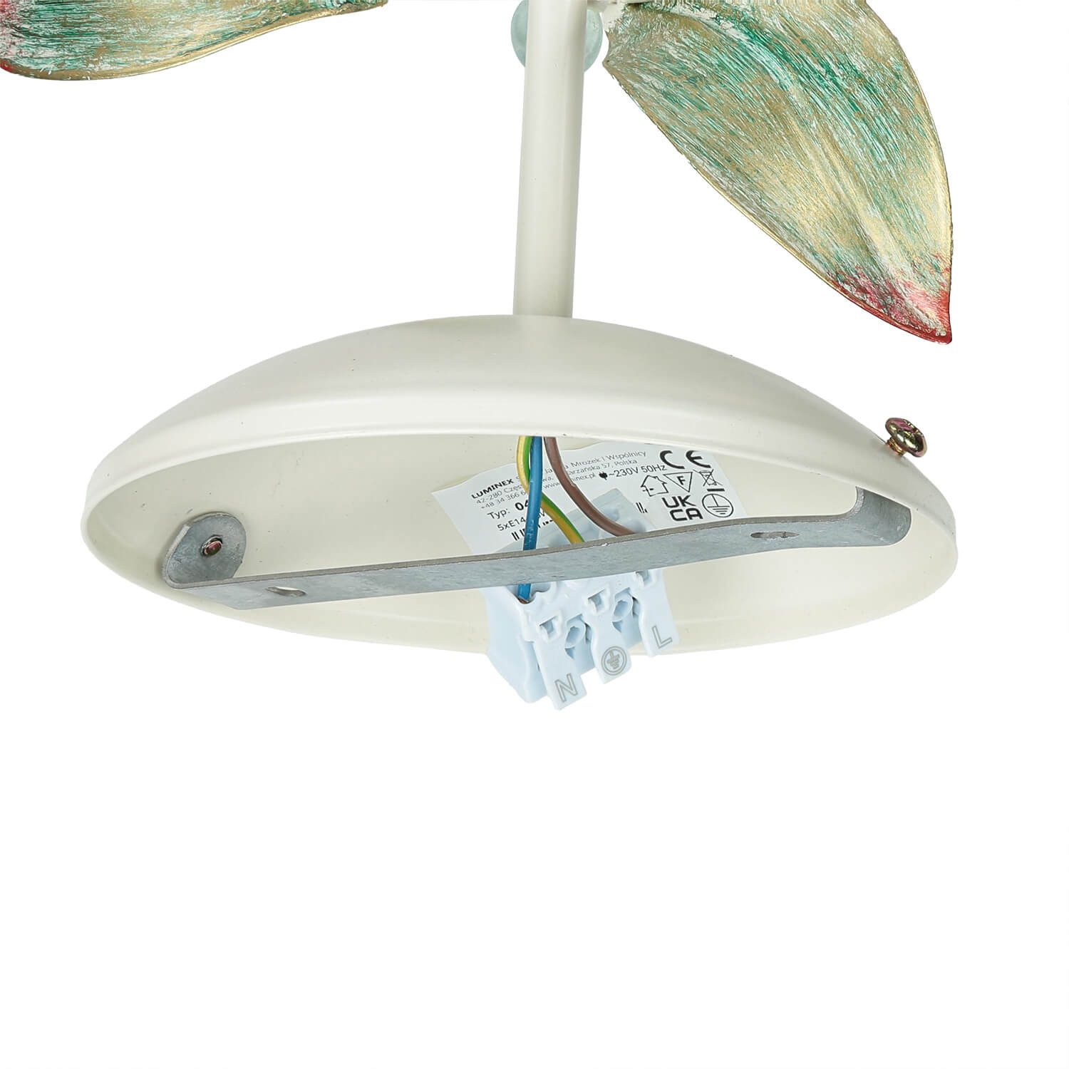 Licht-Erlebnisse Deckenleuchte ROSE, ohne Leuchtmittel, Romantische Deckenlampe Rosa Weiß Floral Blumen Metall Schlafzimmer