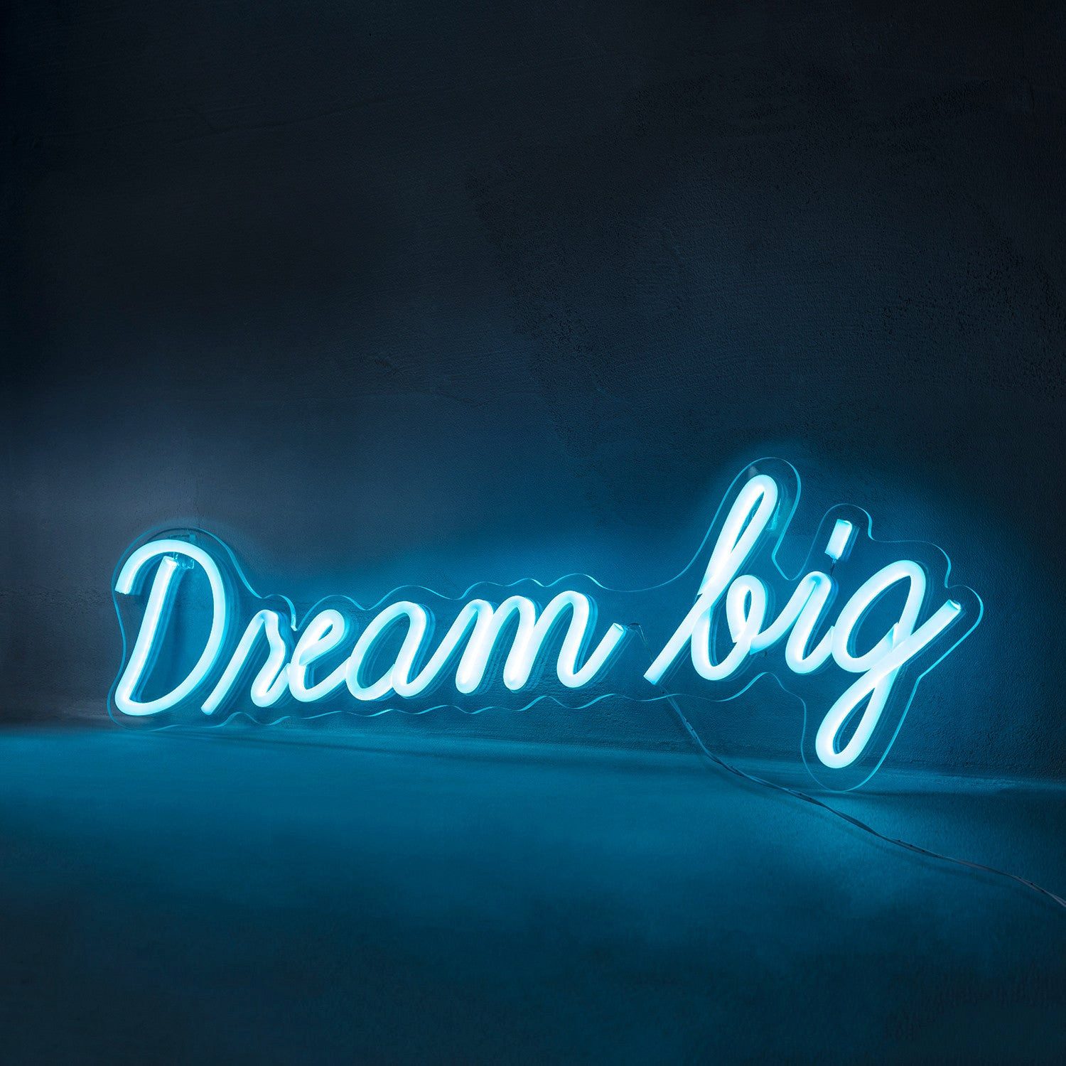 Lights4fun LED Wandleuchte LED Neon Leuchtschriftzug Dream Big – Bild 4 von 4