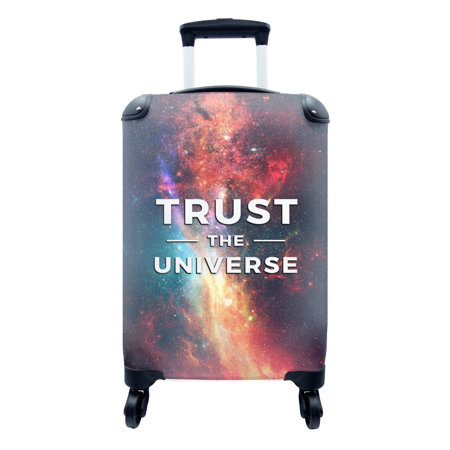 MuchoWow Handgepäckkoffer »Weltraum Zitate 'Vertraue dem Universum