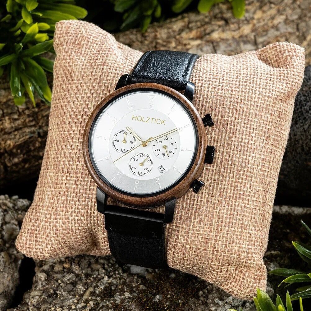 Holztick Bavaria Chronograph Ignaz IGNAZ, Männeruhr mit Gehäuse aus Walnussholz