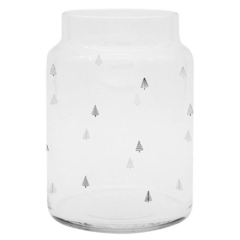 Eulenschnitt Windlicht Vase Glas Tannen (10x14cm)