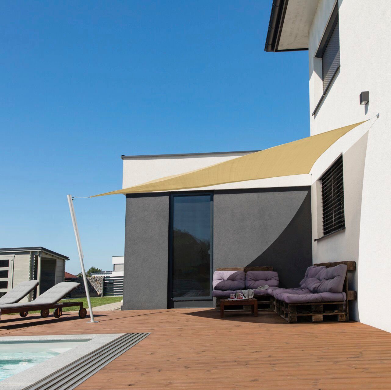 Windhager Sonnensegel Elba Dreieck, 3,6x3,6x3,6m, beige