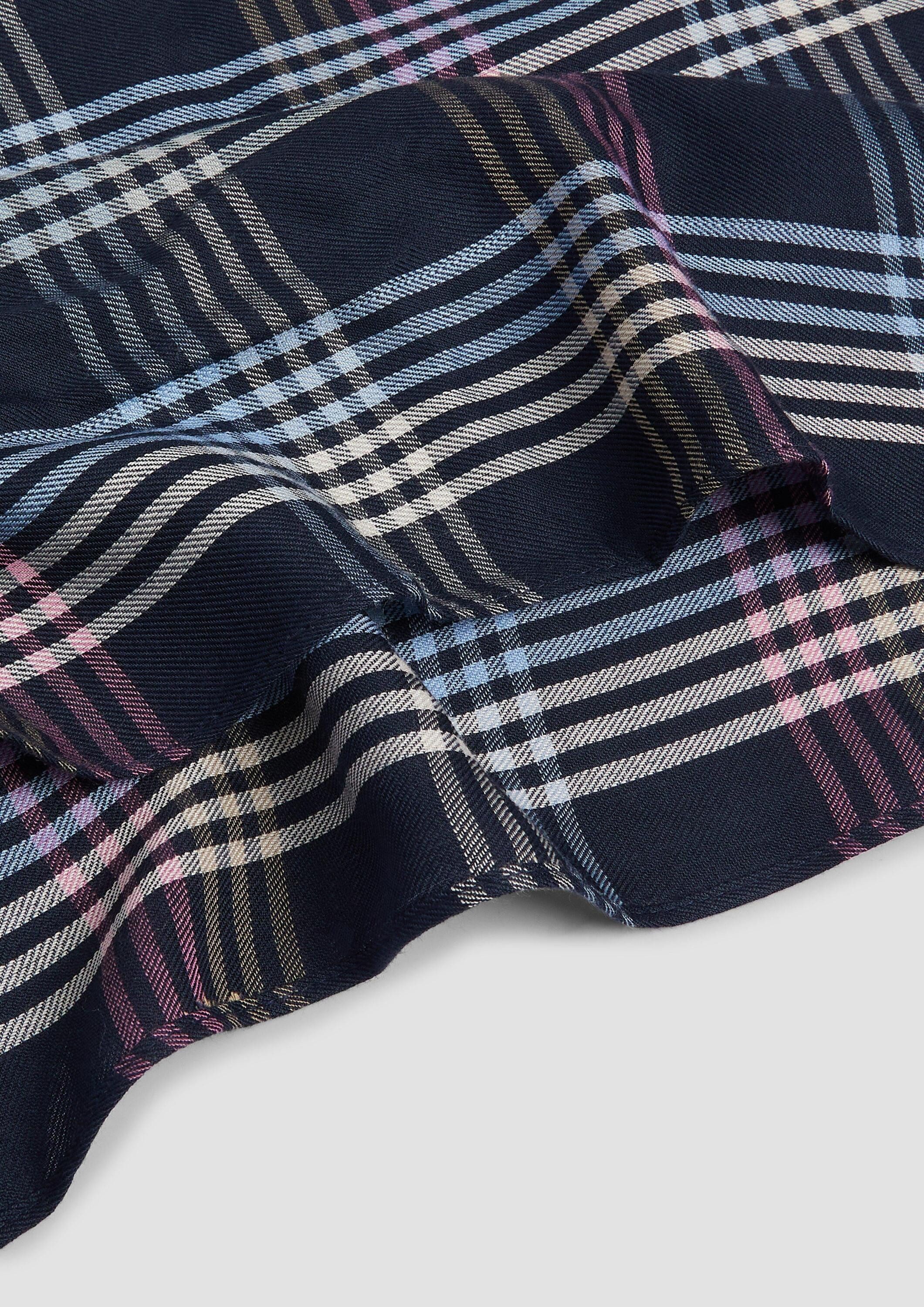 s.Oliver Loop Snood, Weicher Loopschal aus Modalmix mit Karomuster