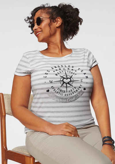 KangaROOS T-Shirt mit großem Metallic-Print vorne