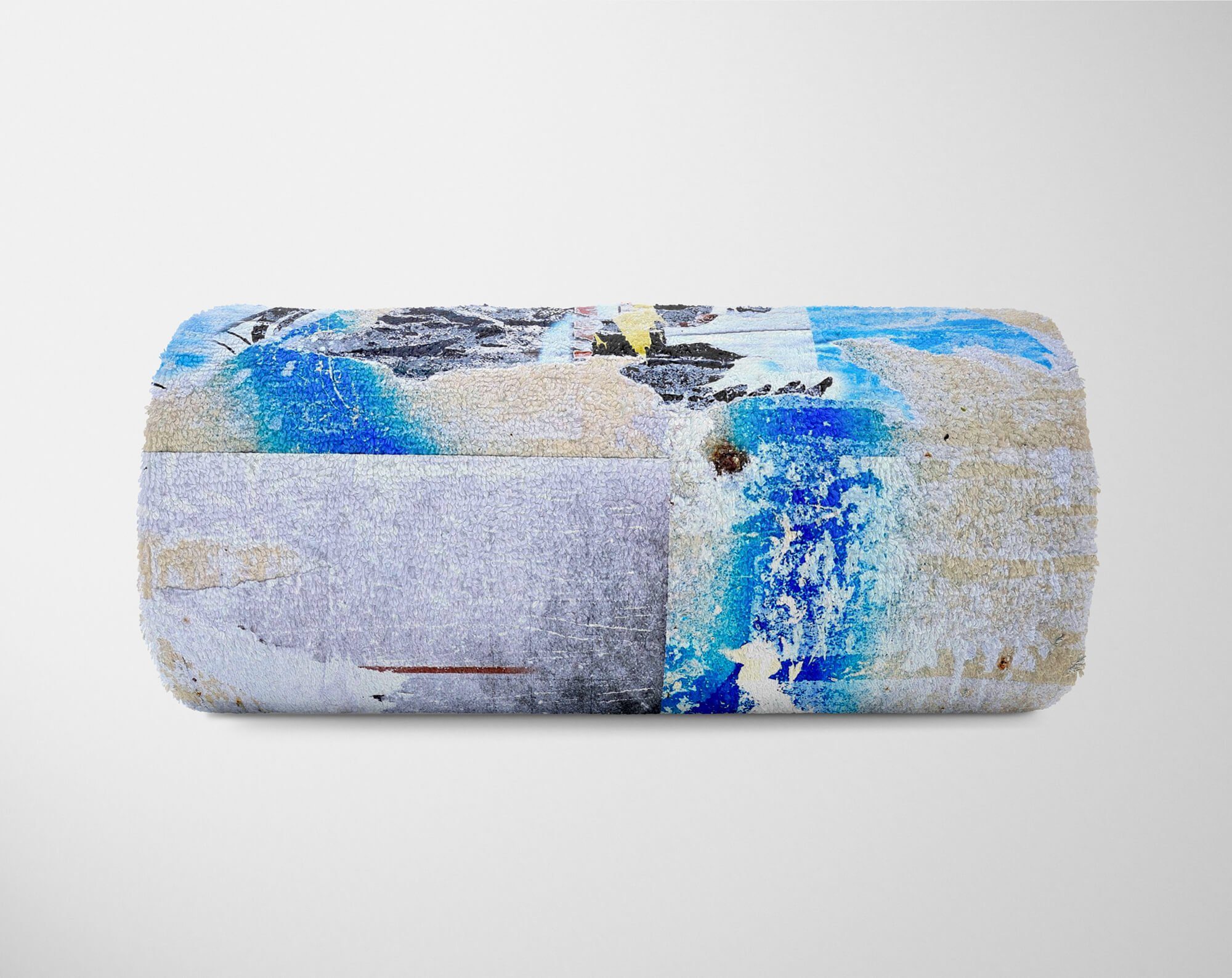 Sinus Handtuch Blau, Wandstruktur Fotomotiv mit Auffallend (1-St), Strandhandtuch Baumwolle-Polyester-Mix Saunatuch Art Handtuch Handtücher Kuscheldecke