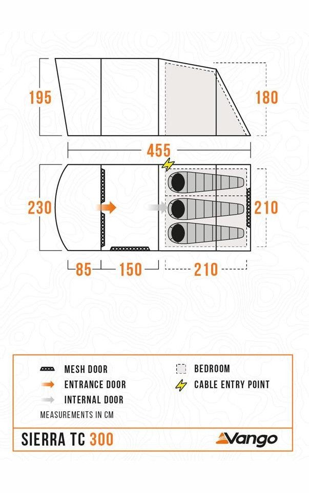 Vango Tunnelzelt Vango Sierra TC 300 Familienzelt (16,8kg)