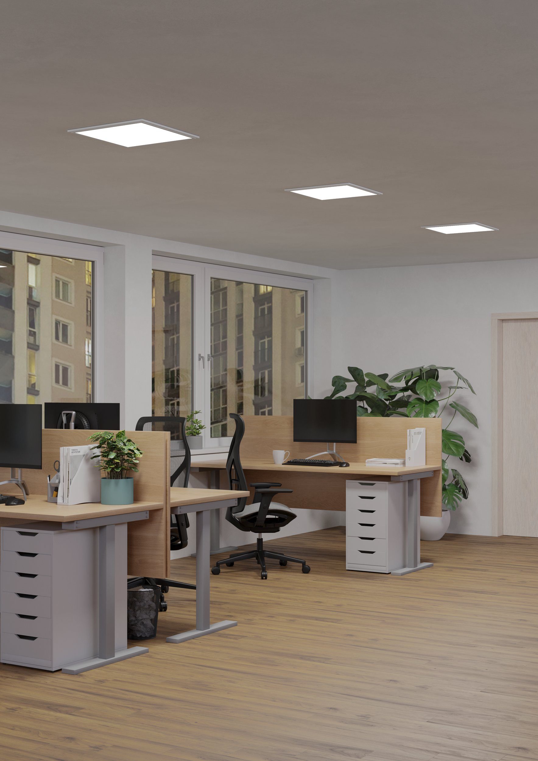 EGLO LED Panel Salobrena-rgbw, Leuchtmittel inklusive, LED Panel, Büro-Deckenleuchte, Fernbedienung, Deckenlampe, 45 x 45 cm