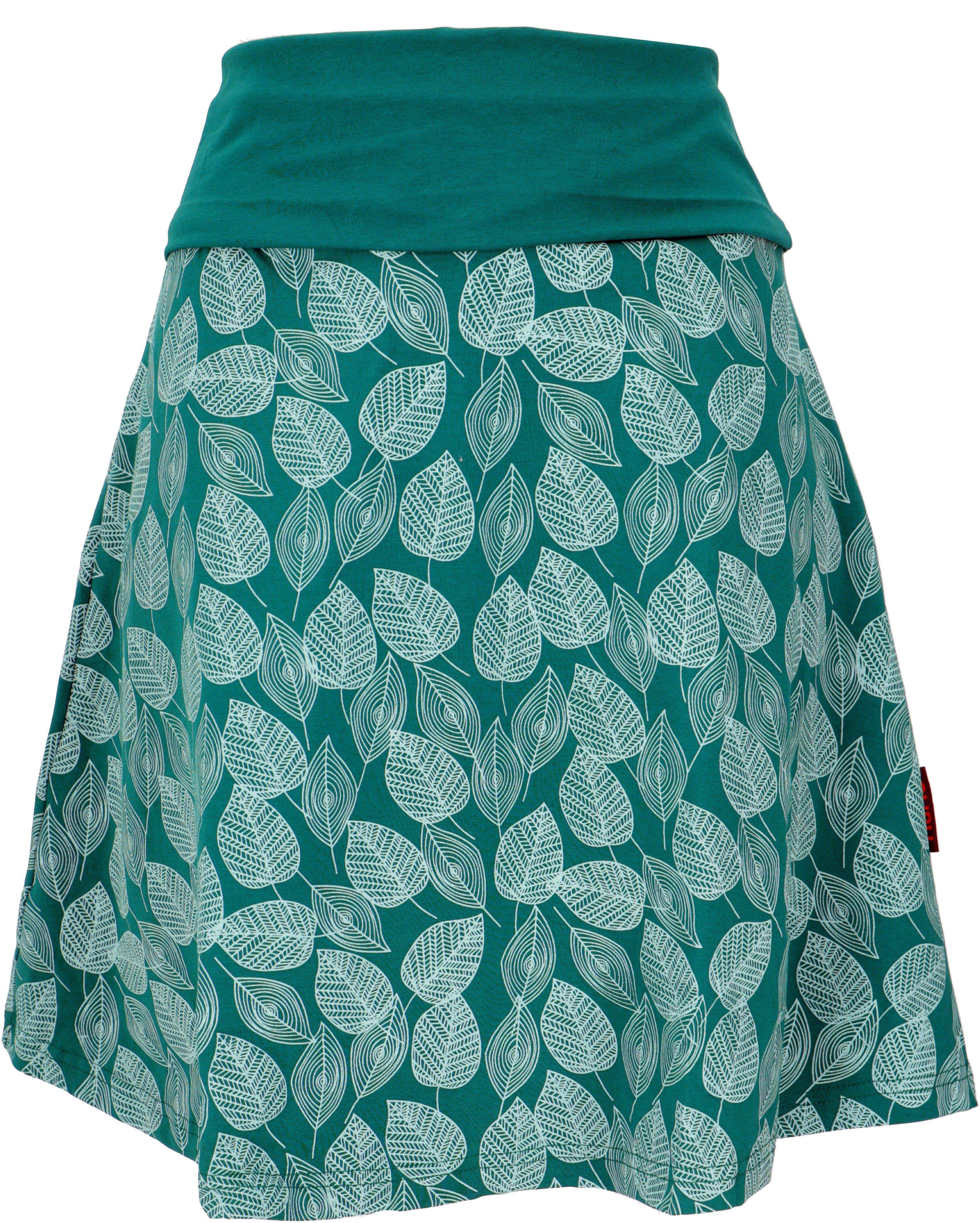 Guru-Shop Minirock Minirock aus Bio-Baumwolle, Boho Tellerrock.. alternative Bekleidung emerald