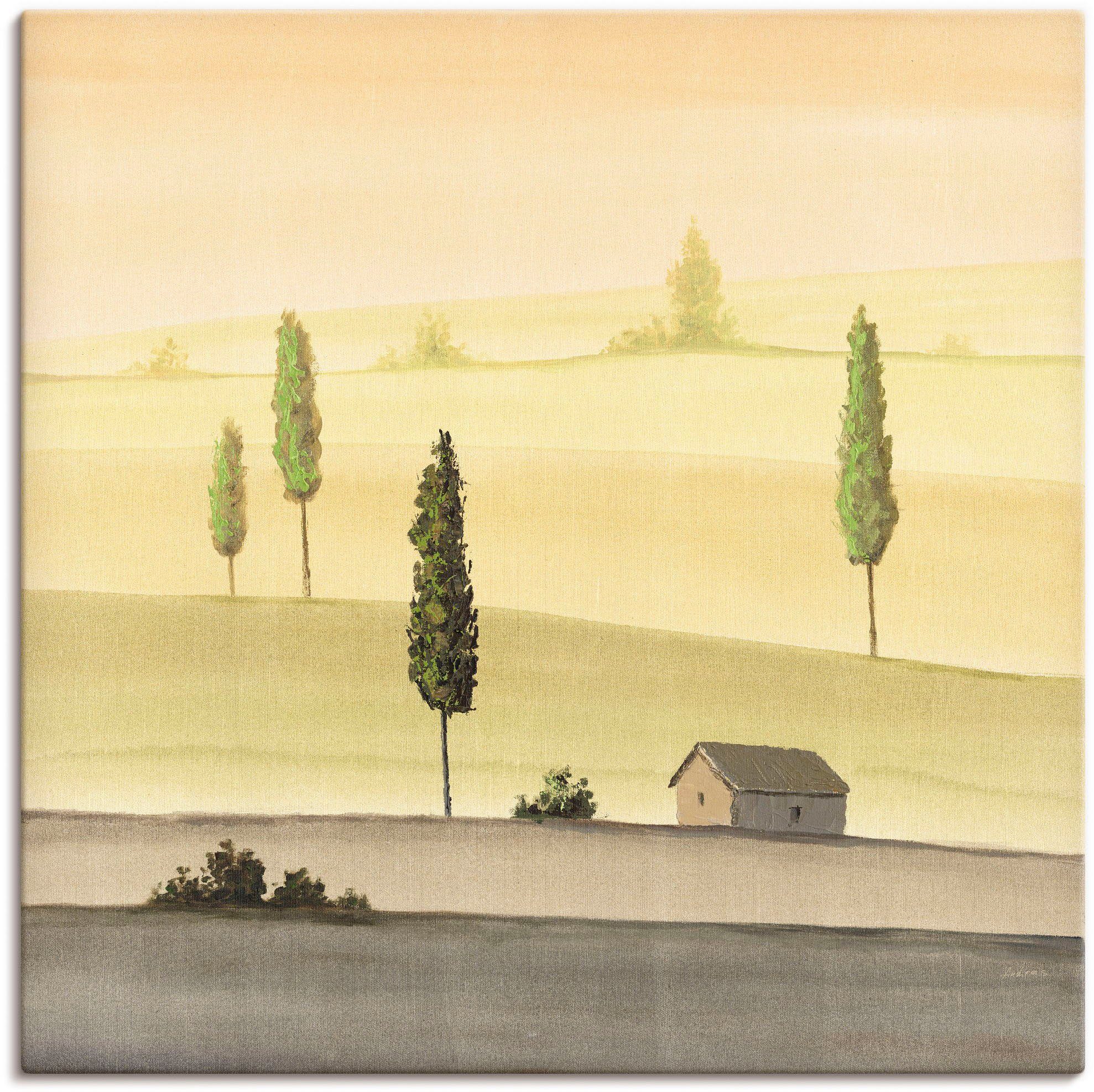 Artland Wandbild Landschaft in Grün I, Wiesen & Bäume (1 St), als Alubild, Leinwandbild, Wandaufkleber oder Poster in versch. Größen