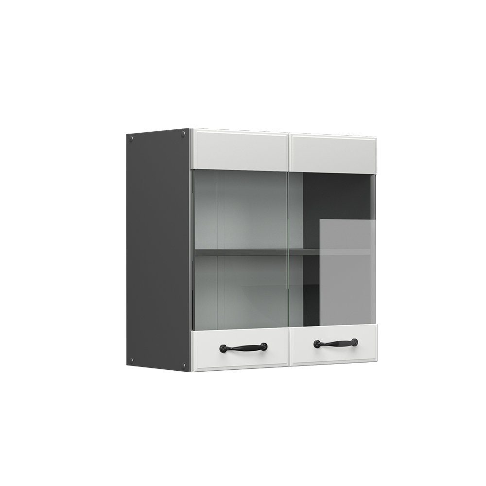 Vicco Glashängeschrank R-Line, Weiß Landhaus/Anthrazit, 60 günstig online kaufen